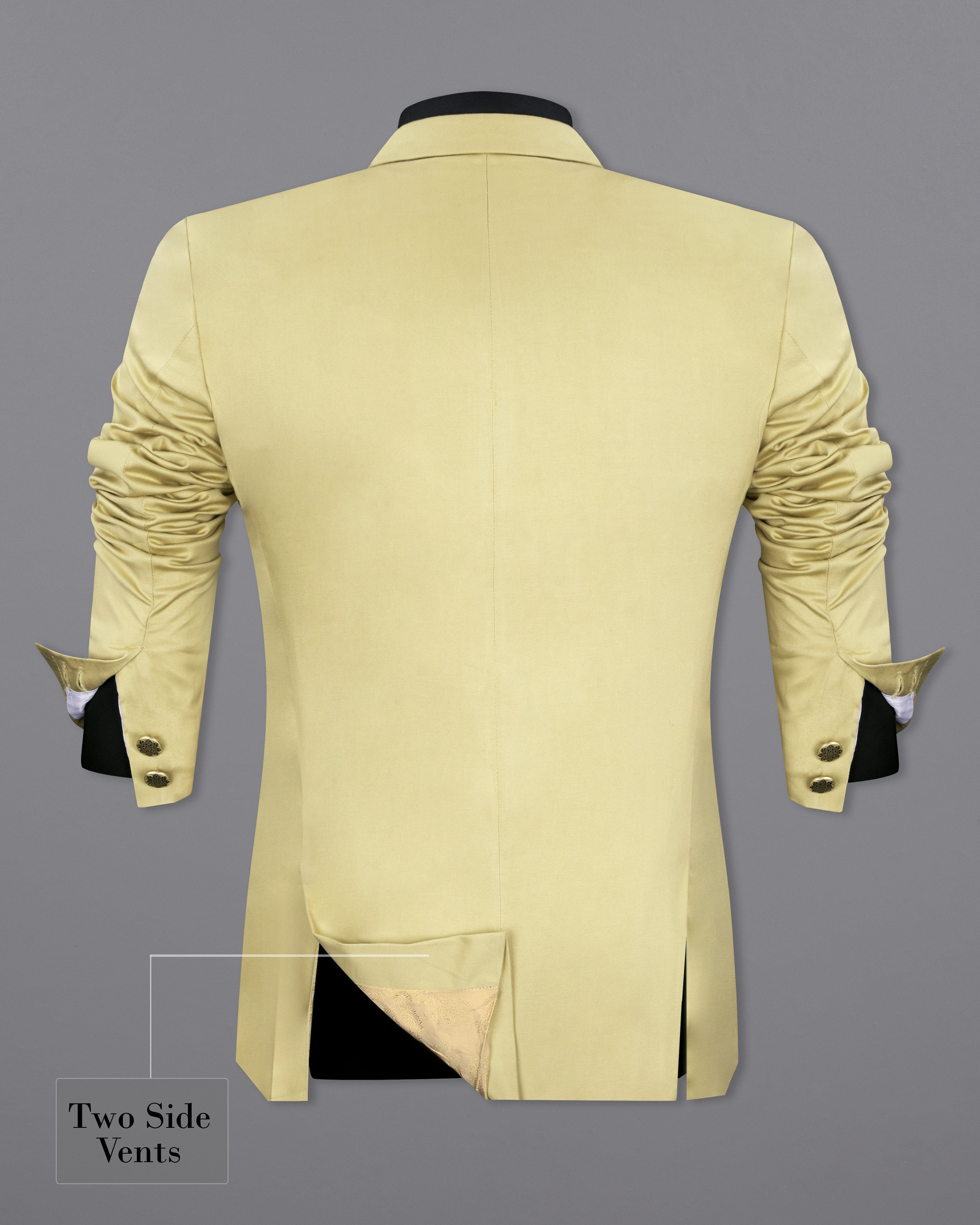 Maize Cream Stretchable Bandhgala Premium Cotton traveler Blazer