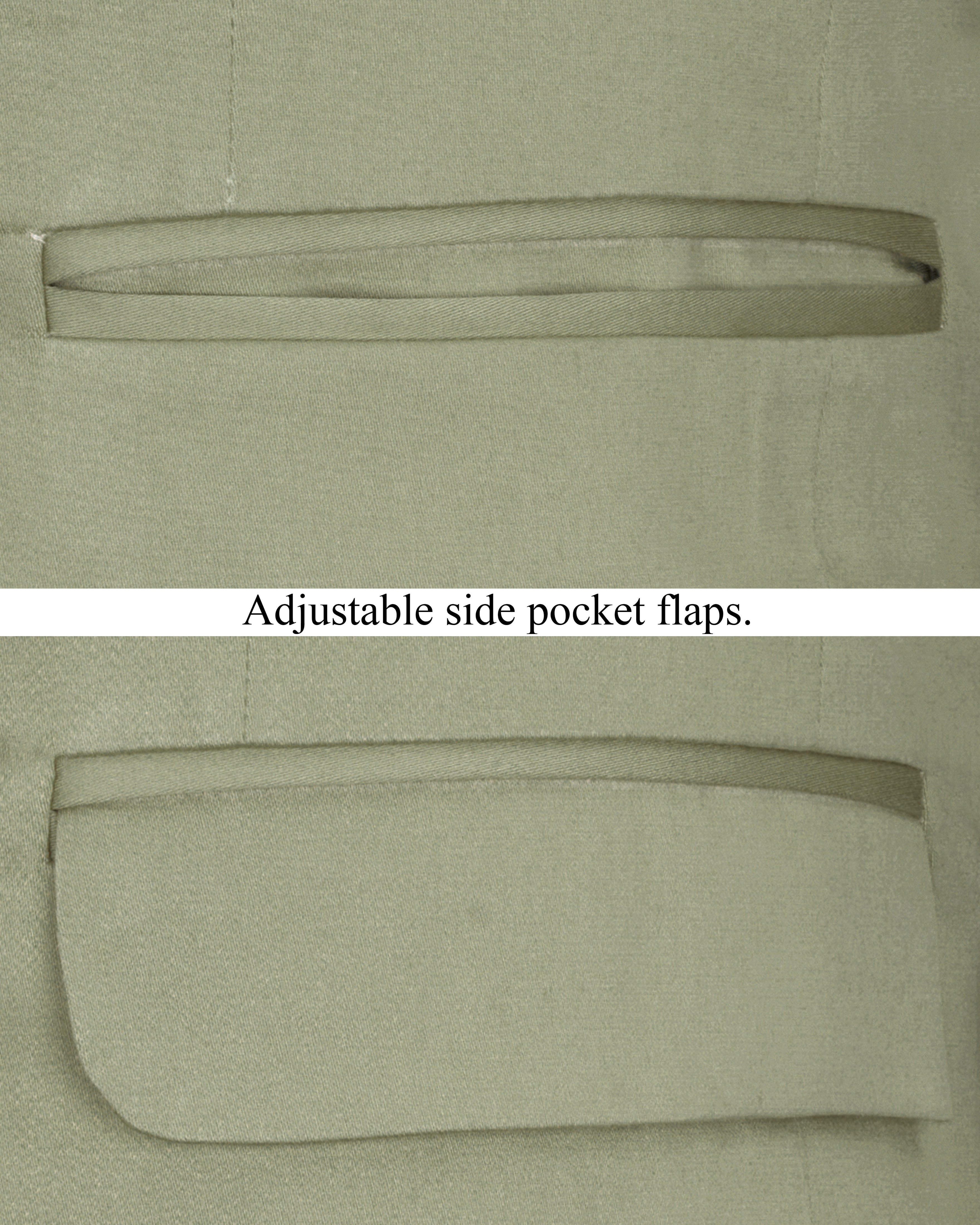 Granite Green Cross Placket Bandhgala Premium Cotton Stretchable traveler Blazer