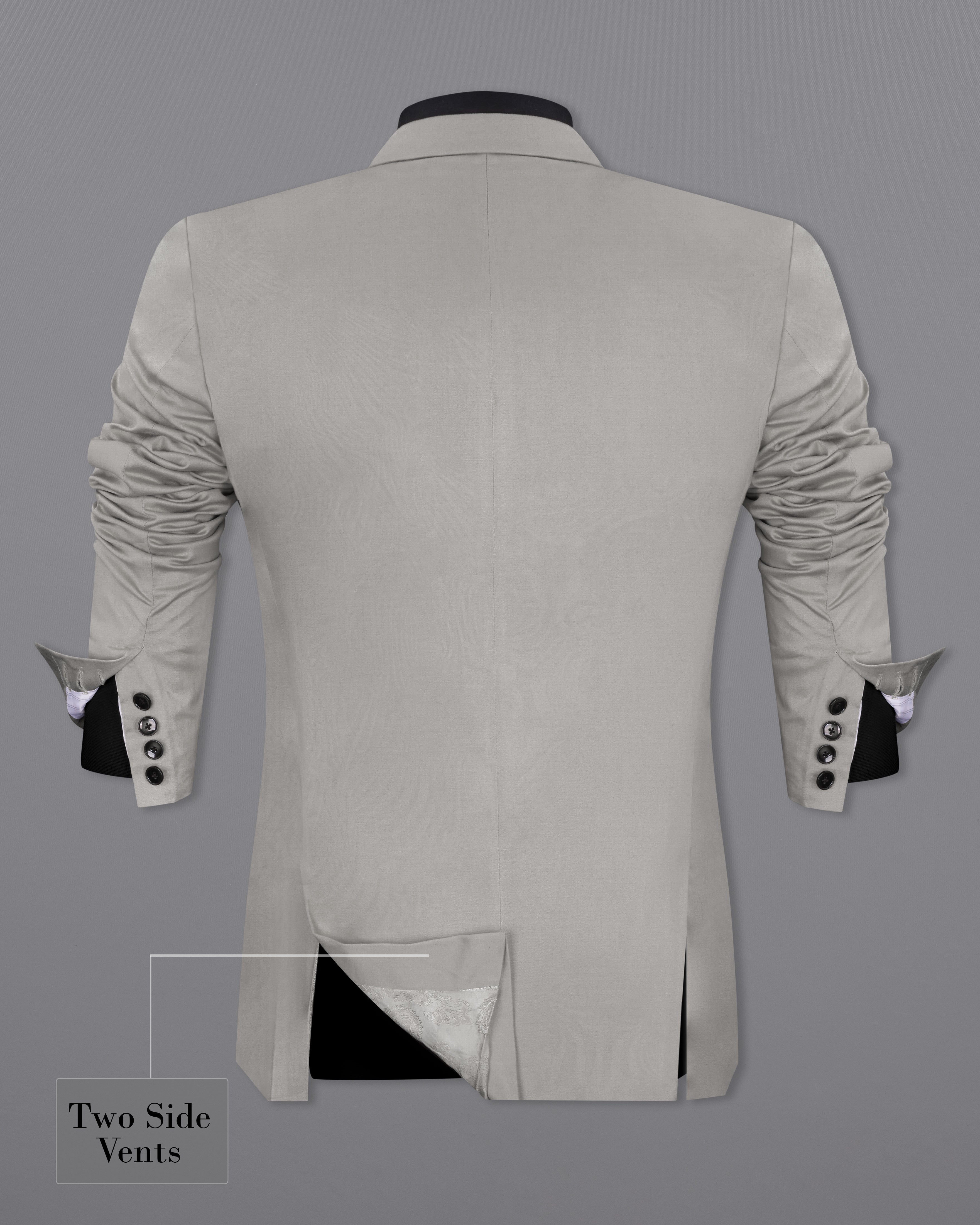 Martini Gray Stretchable Double Breasted Premium Cotton traveler Blazer