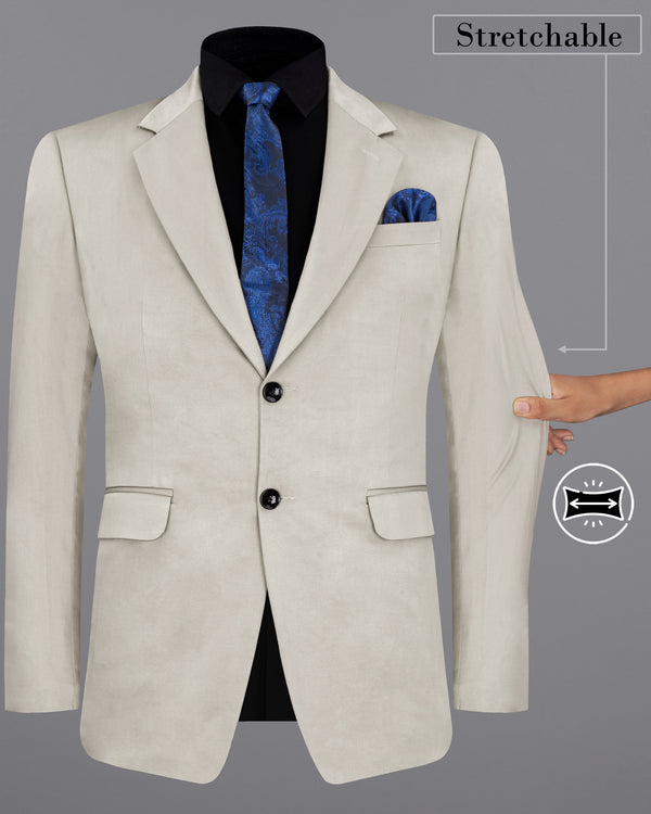 Sisal Light Gray Stretchable Premium Cotton traveler Blazer