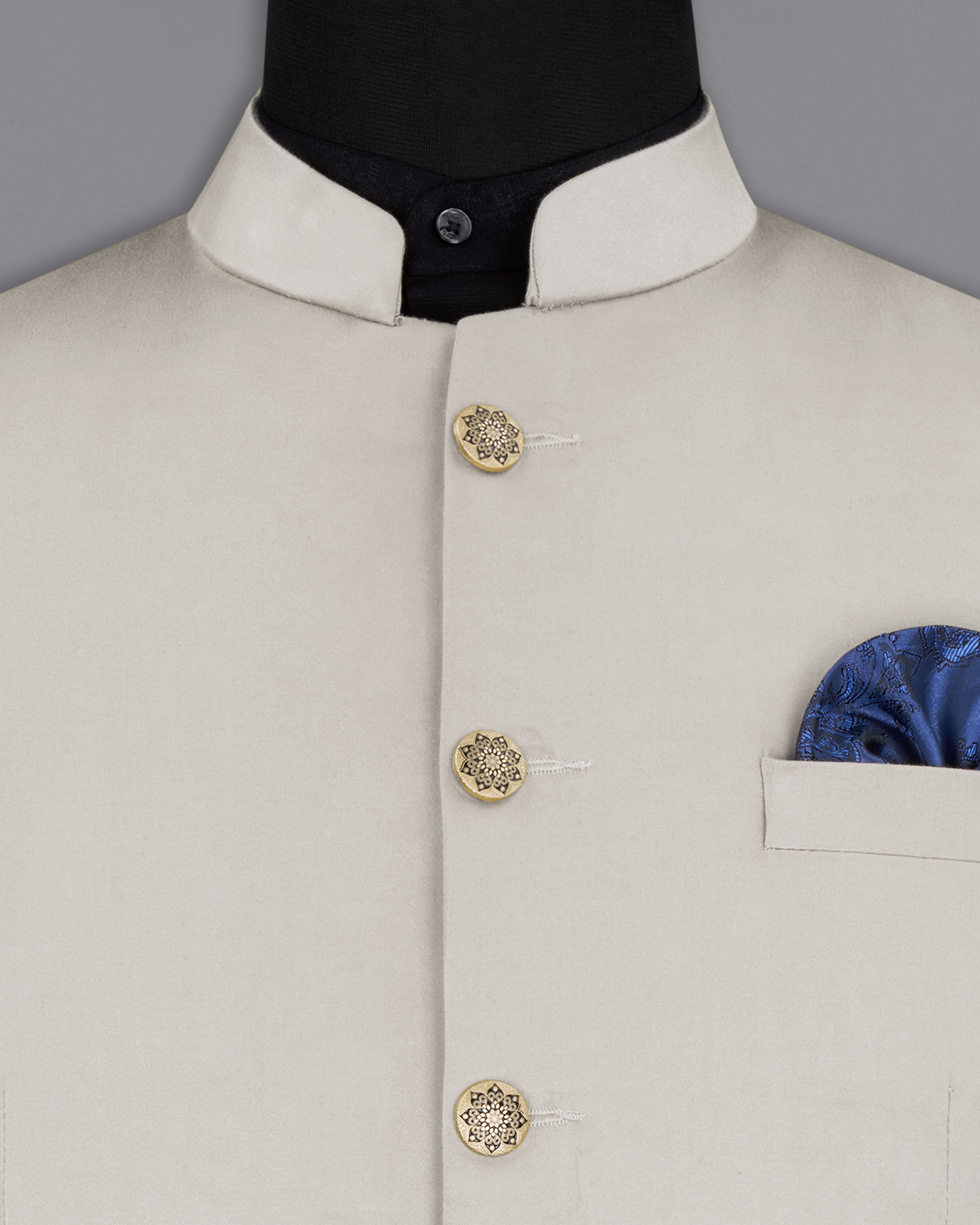 Sisal Light Gray Stretchable Bandhgala Premium Cotton traveler Blazer