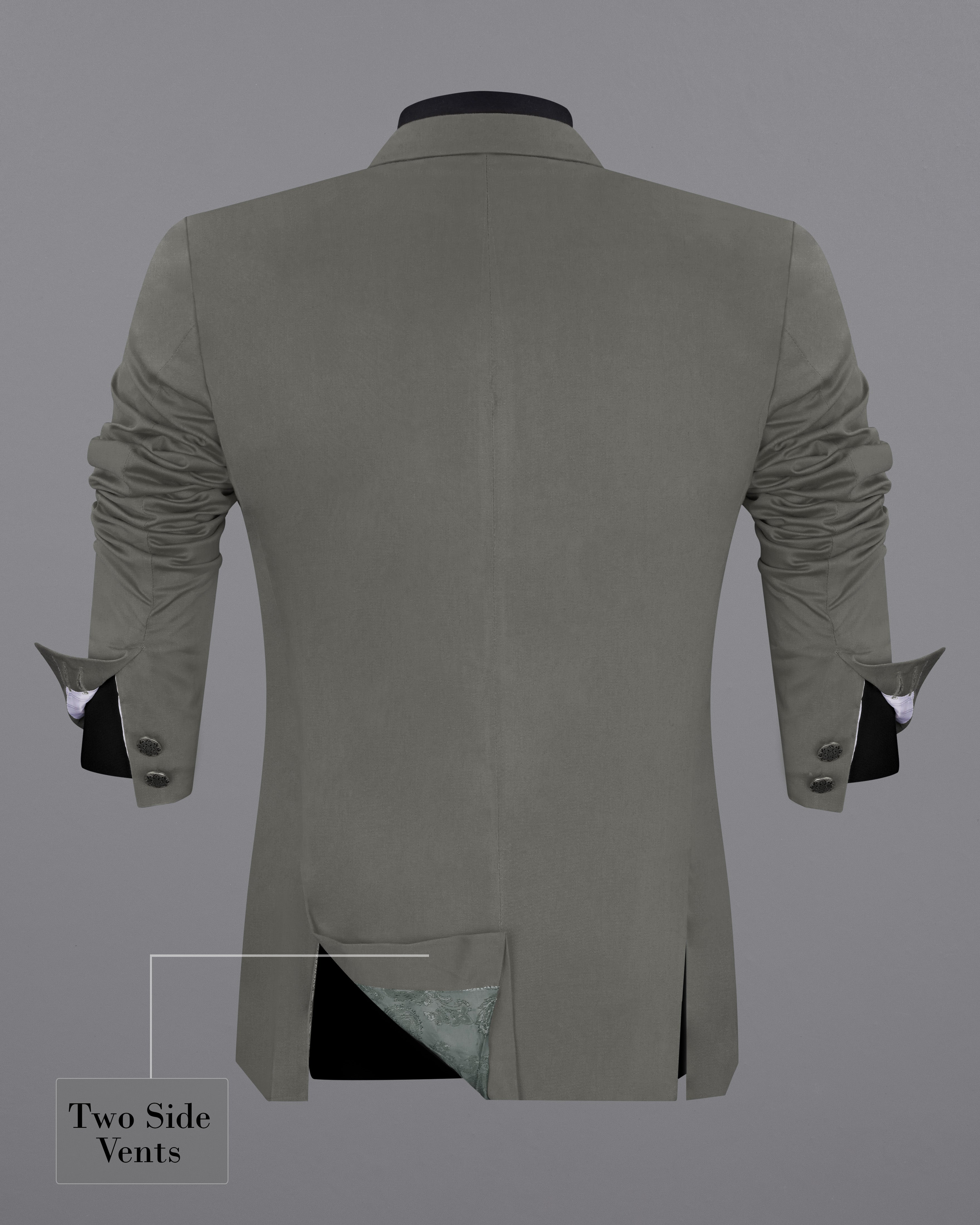 Ironside Gray Stretchable Cross Placket Bandhgala Premium Cotton traveler Blazer