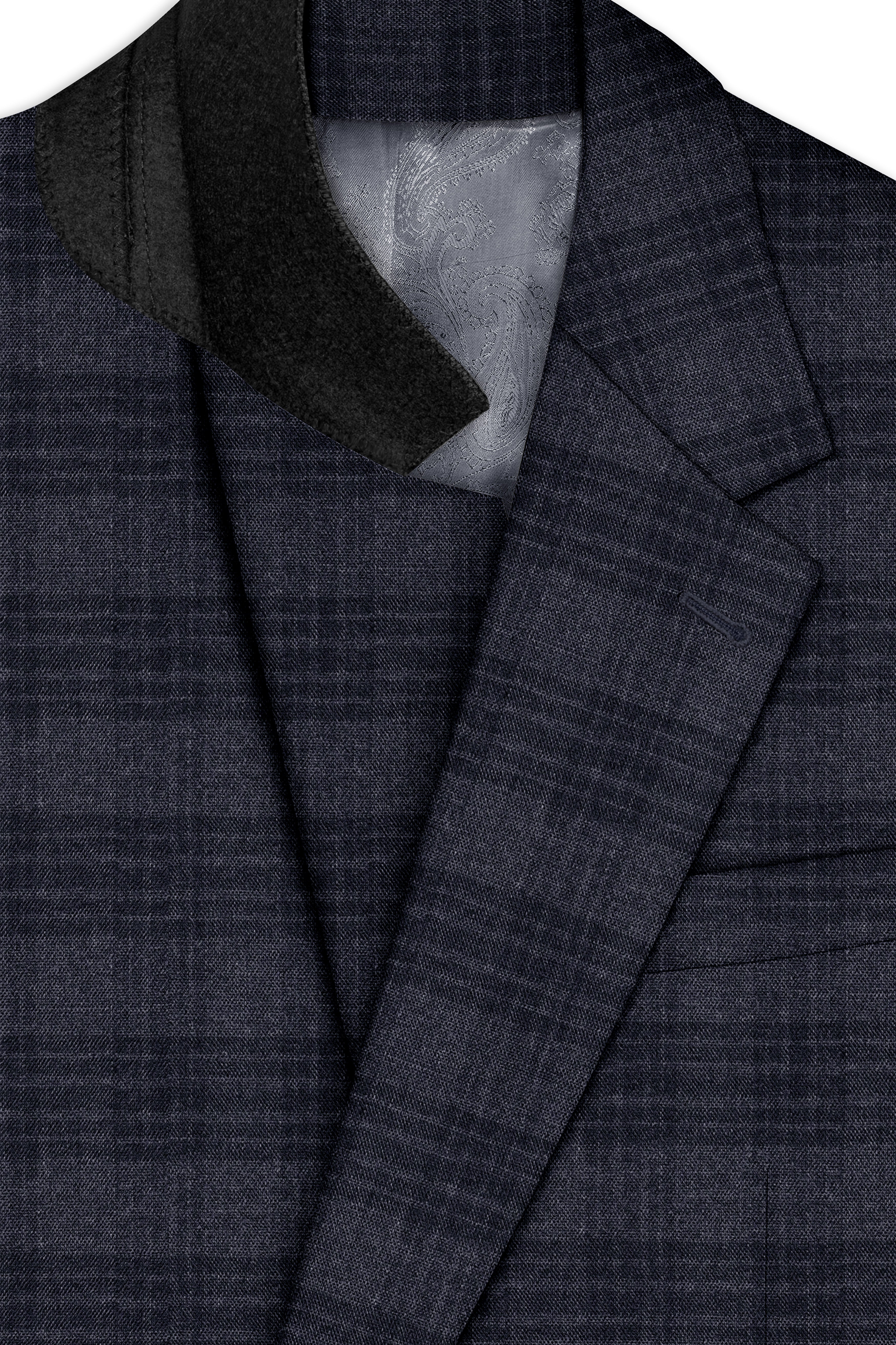 Tuna Gray Plaid Single-Breasted Blazer