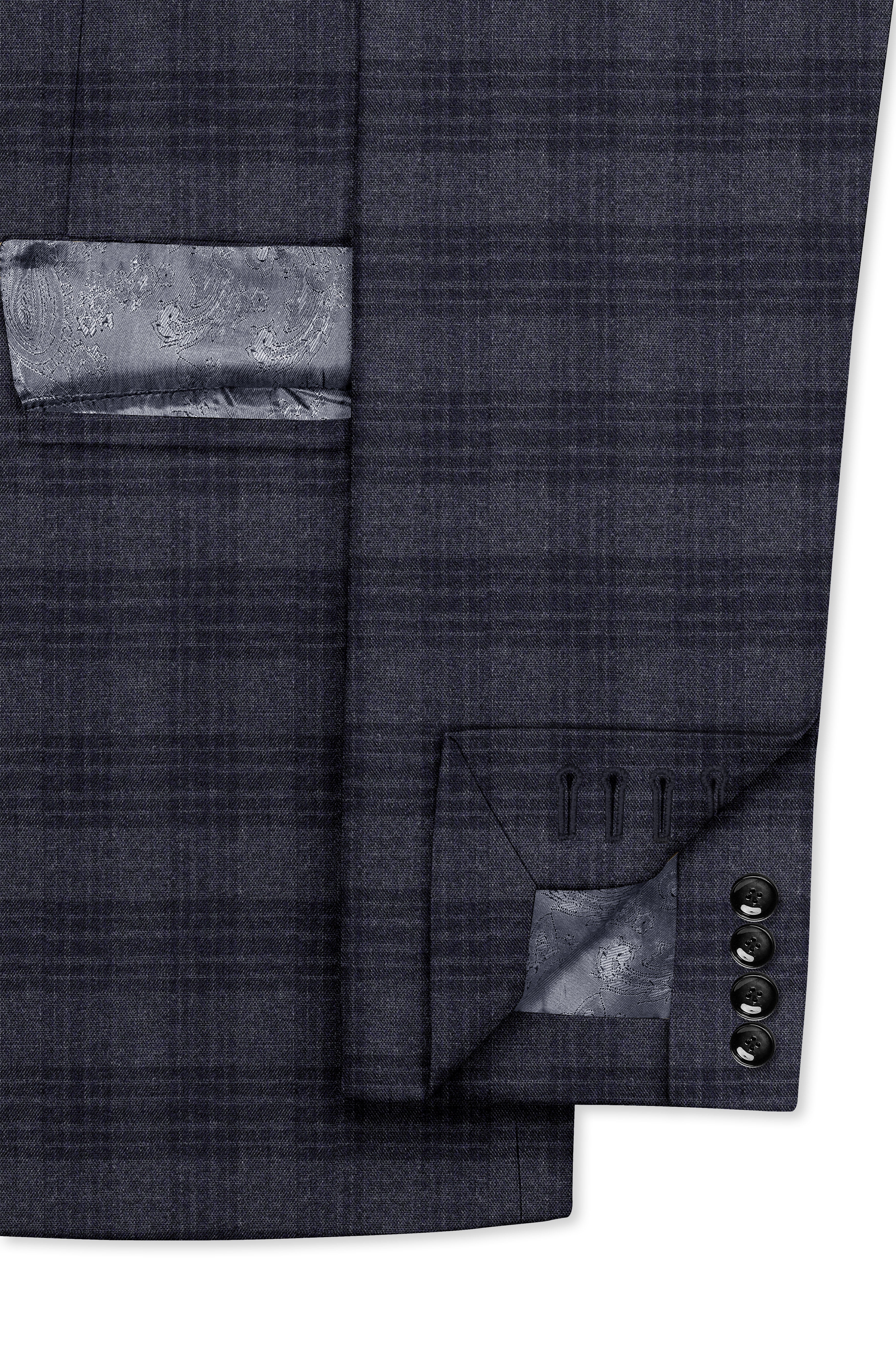 Tuna Gray Plaid Single-Breasted Blazer