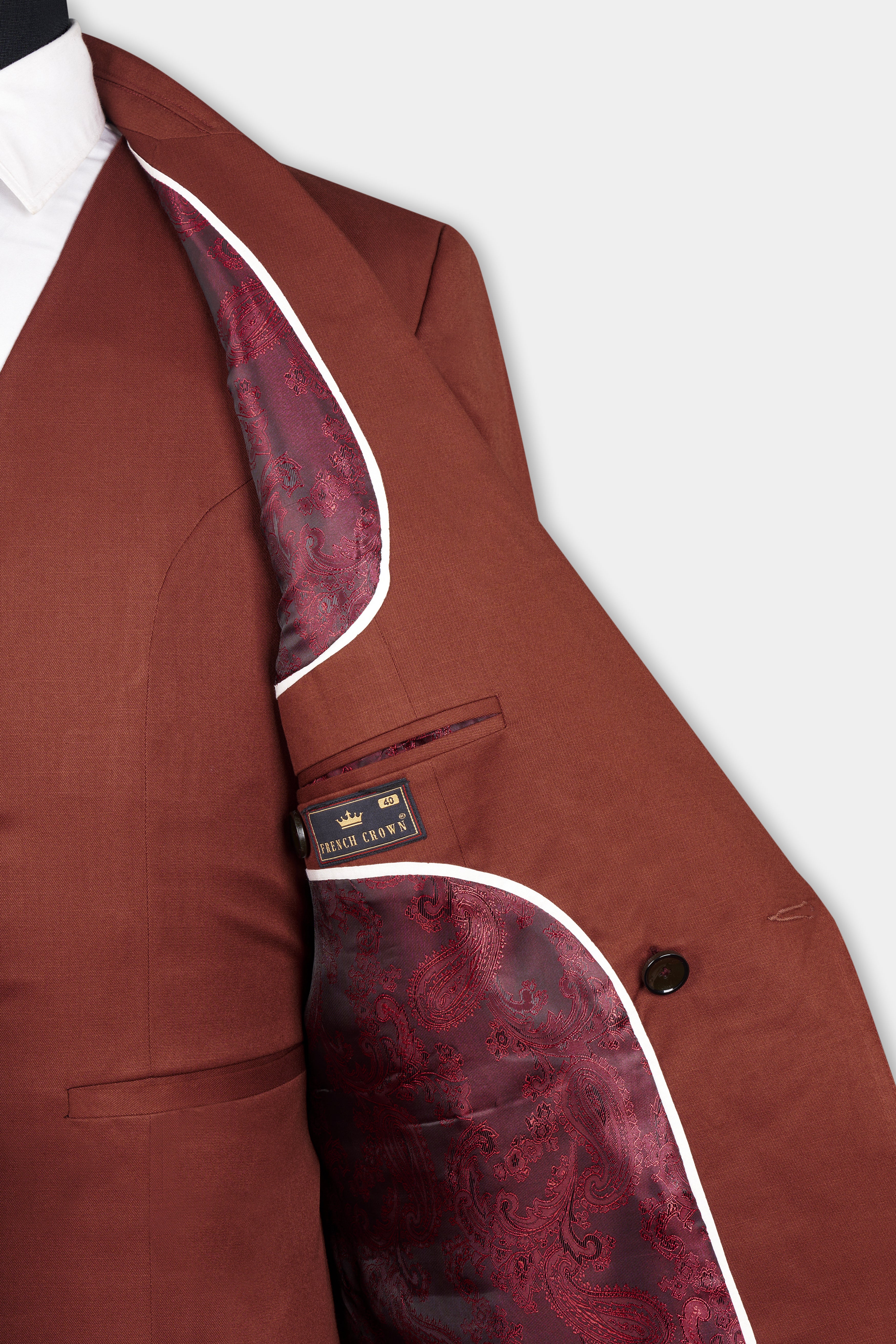 Ironstone Red Stretchable Double-Breasted traveler Blazer