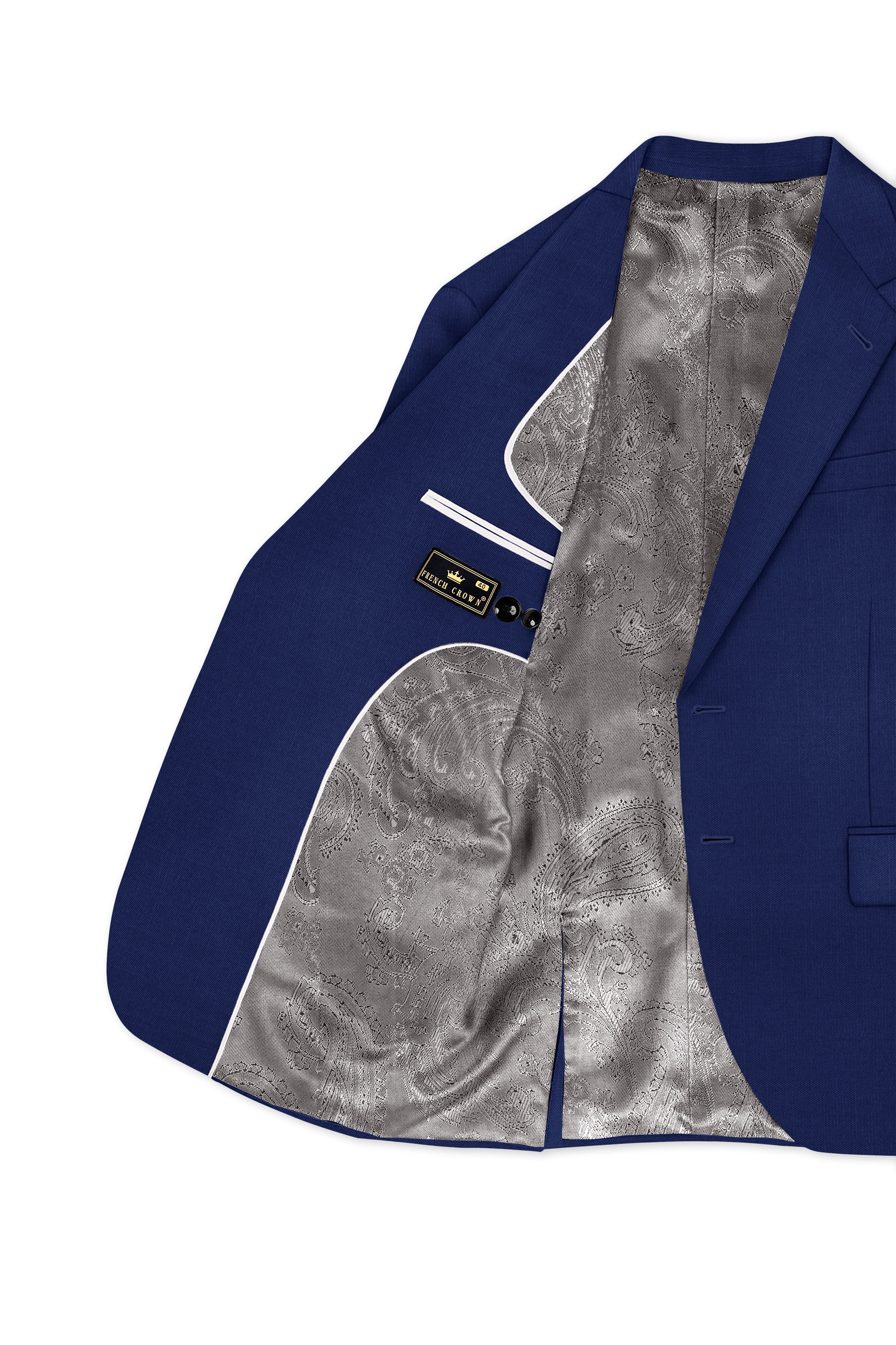 Rhino Blue Stretchable Single-Breasted traveler Blazer