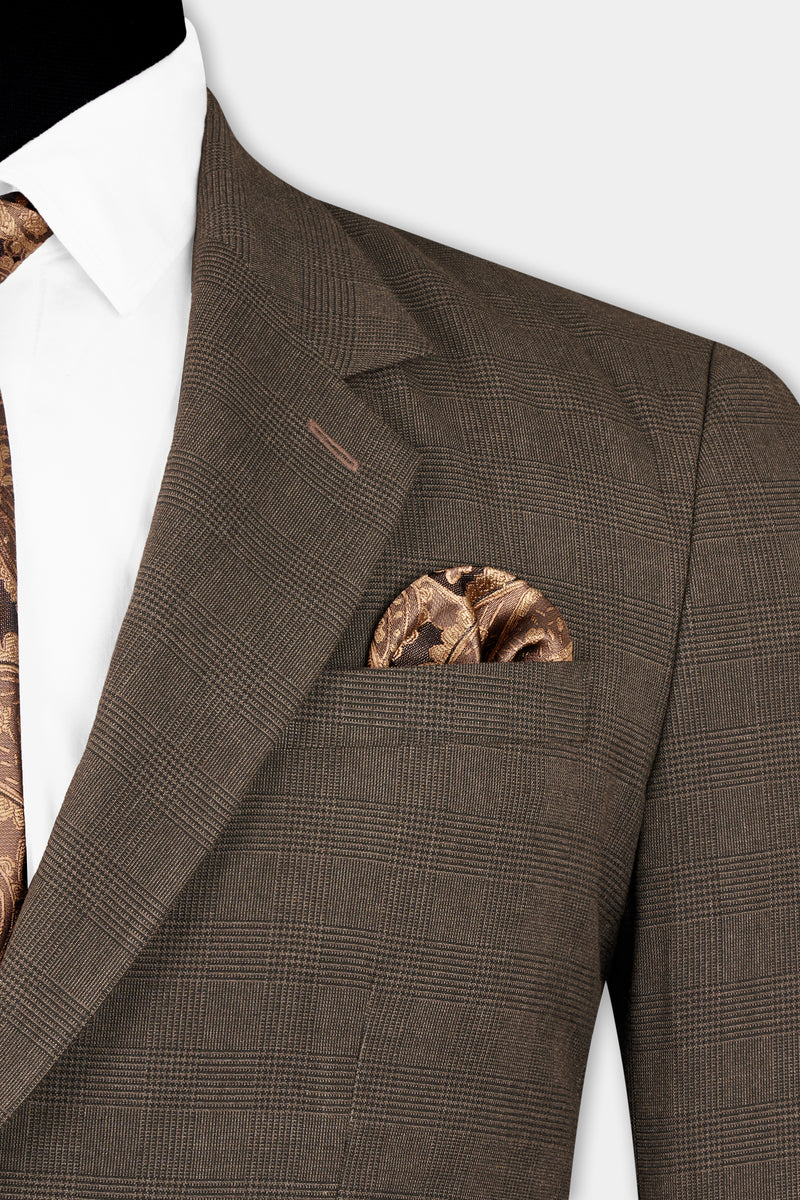 Taupe Coffee Brown Single-Breasted Blazer