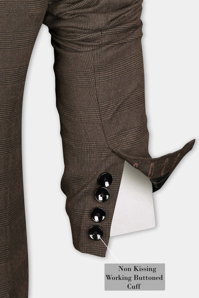 Taupe Coffee Brown Single-Breasted Blazer