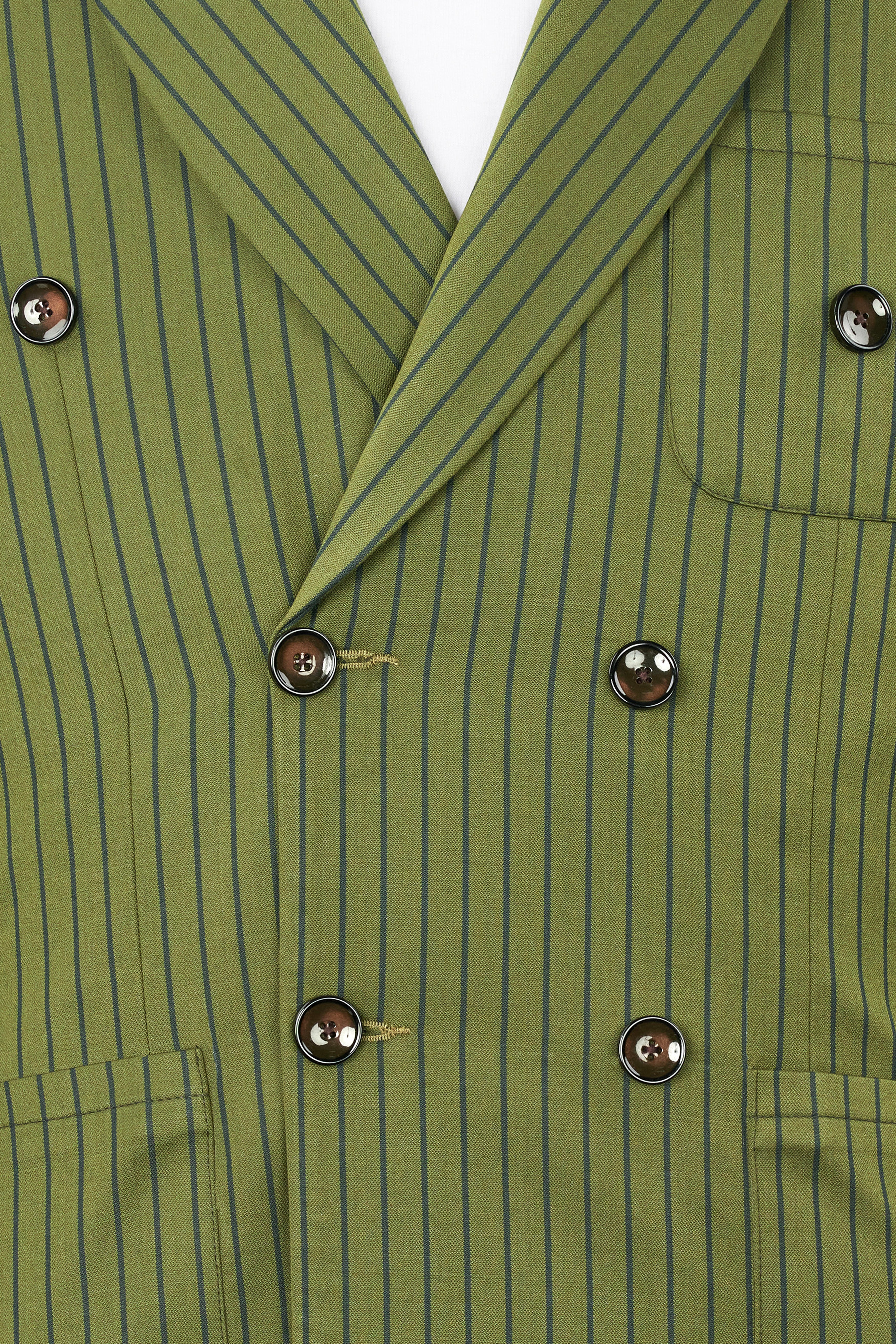 Hemlock Green Striped Double Breasted Sports Blazer