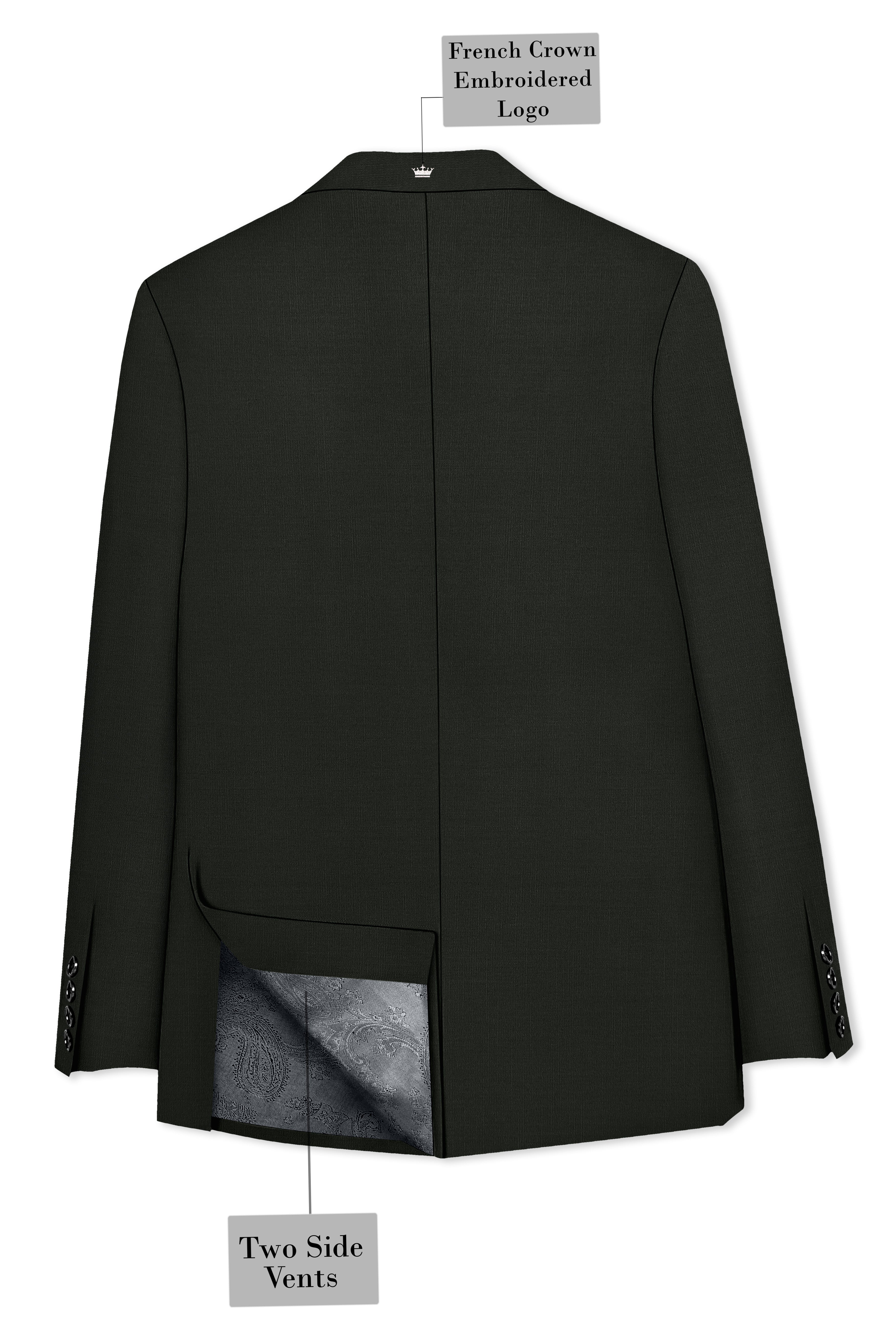 Iridium Green Single-Breasted Blazer
