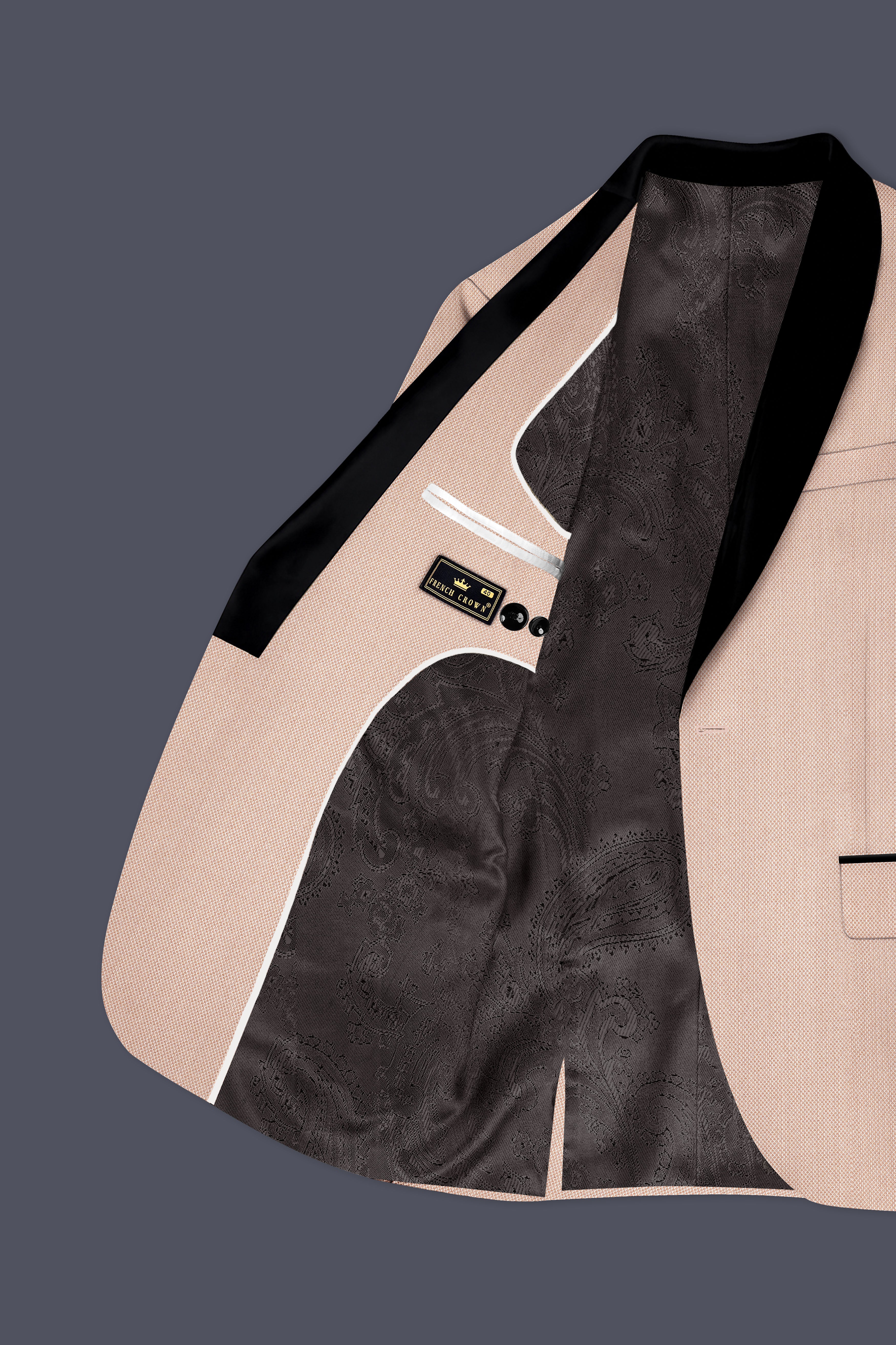 Thistle Brown Dobby Textured Tuxedo Blazer