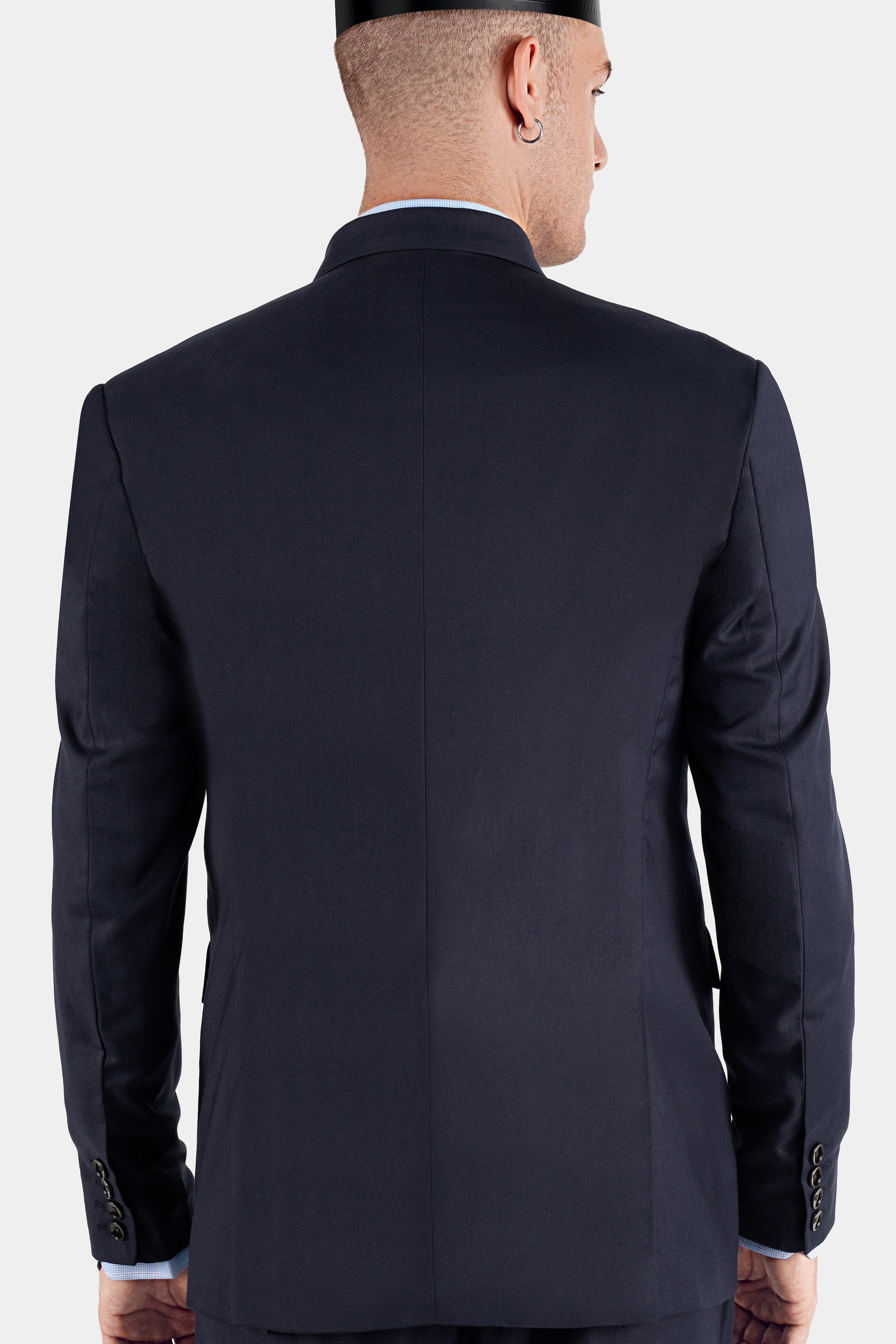 Mirage Blue Wool Rich Double Breasted Blazer