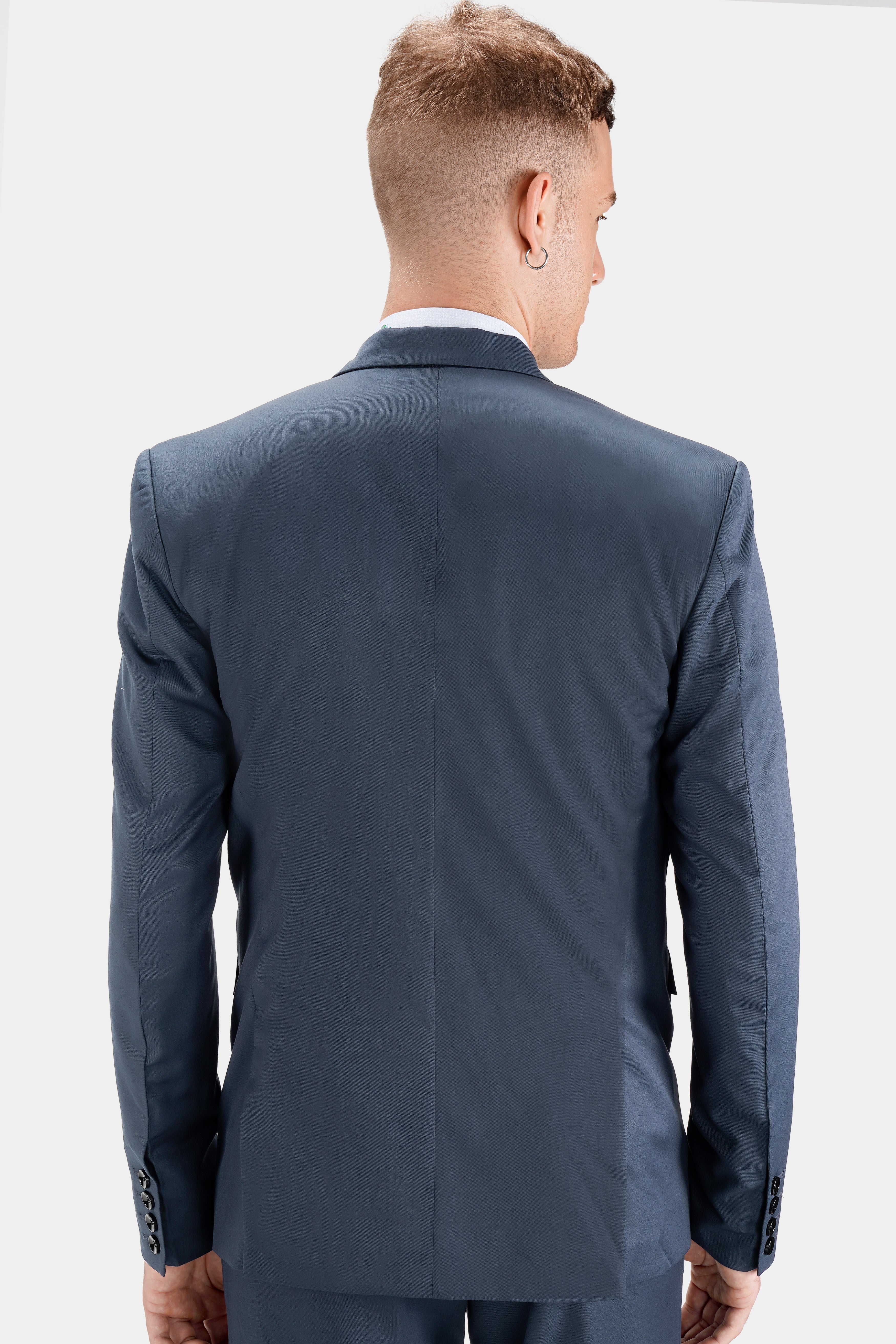 Dark Slate Blue Single Breasted Wool Rich Blazer BL2733-SB-36, BL2733-SB-38, BL2733-SB-40, BL2733-SB-42, BL2733-SB-44, BL2733-SB-46, BL2733-SB-48, BL2733-SB-50, BL2733-SB-52, BL2733-SB-54, BL2733-SB-56, BL2733-SB-58, BL2733-SB-60