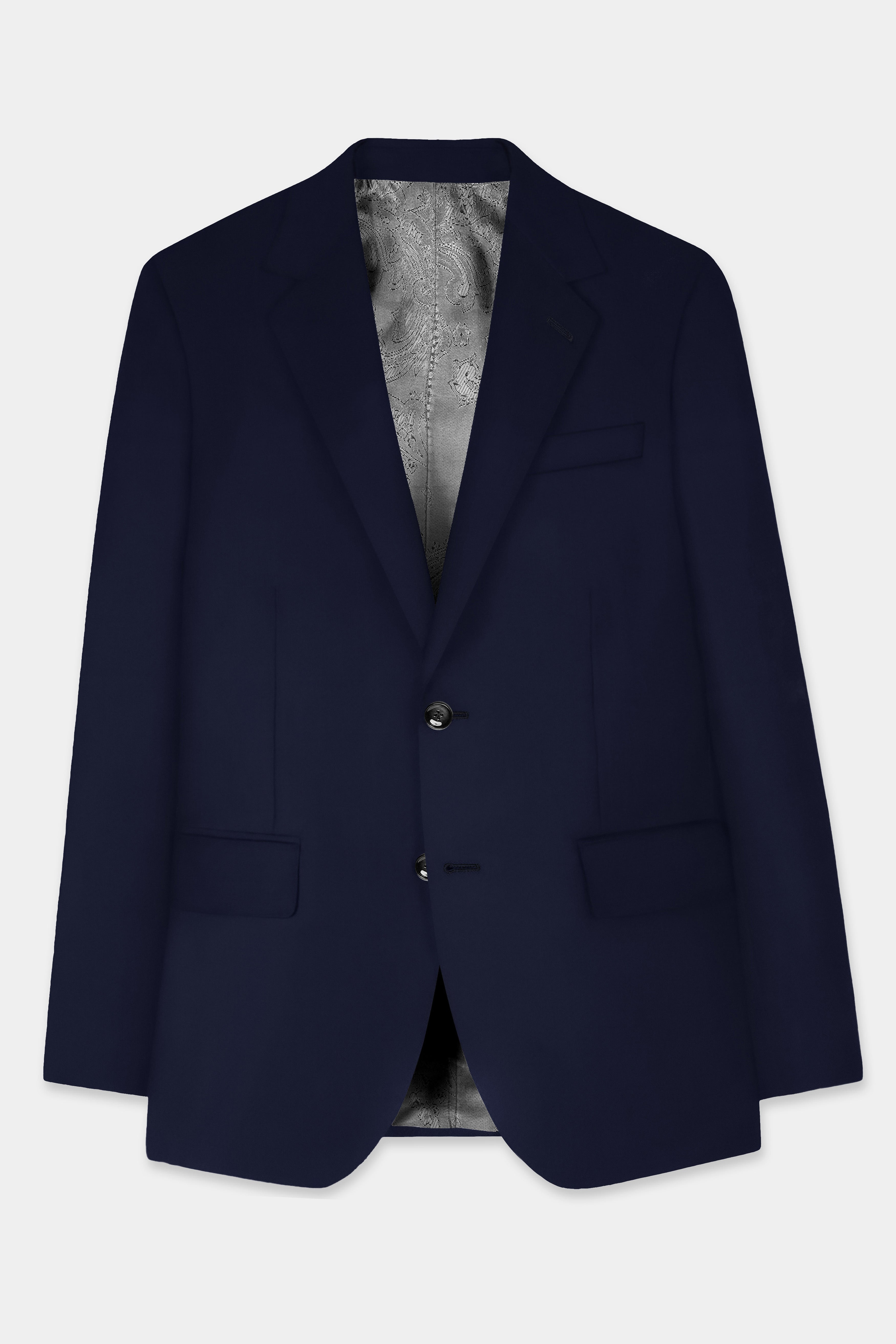 Mirage Blue Wool Rich Single Breasted Blazer