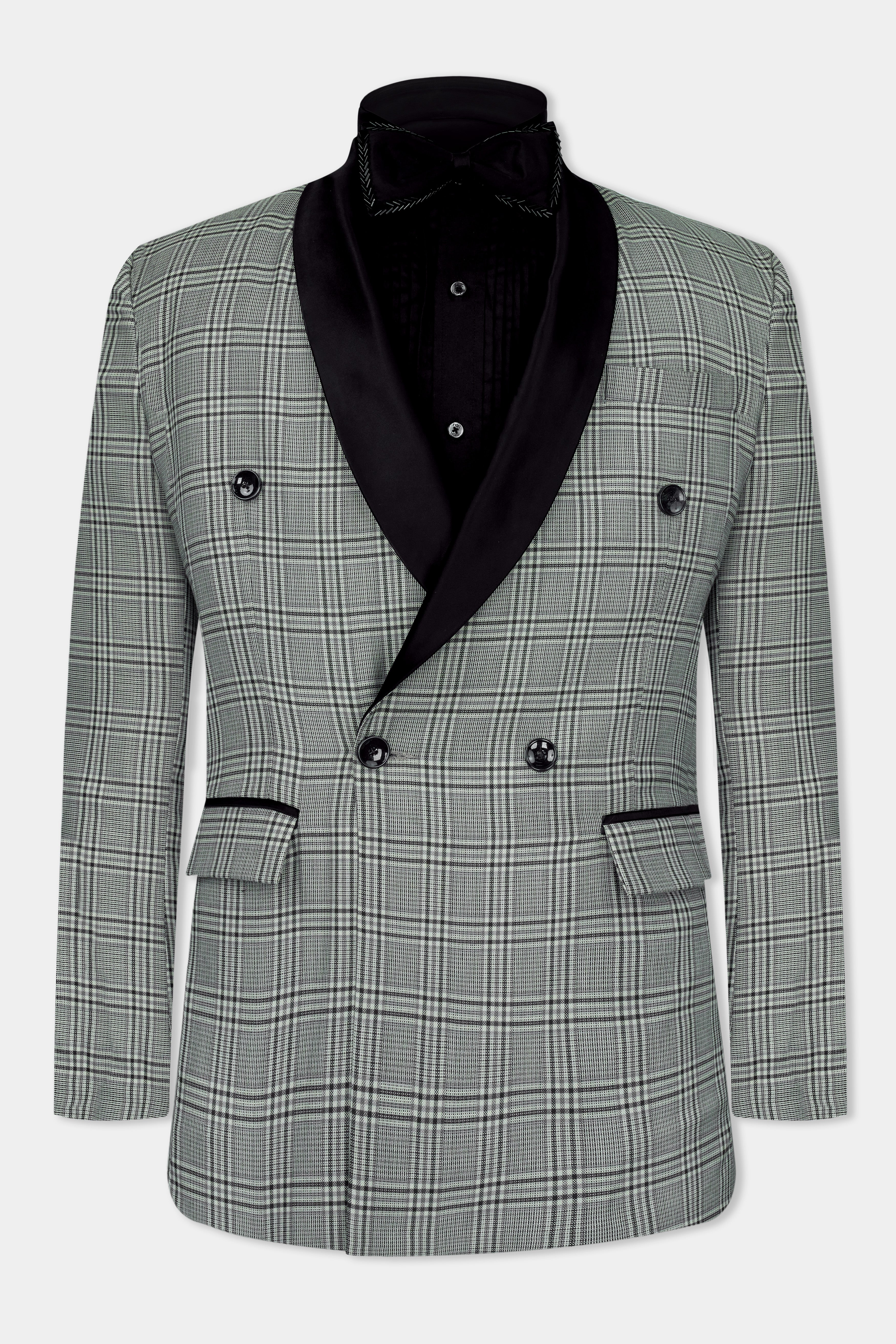 Flint Gray Plaid Wool Rich Double Breasted Designer Blazer BL2754-DB4-BKL-D141-36, BL2754-DB4-BKL-D141-38, BL2754-DB4-BKL-D141-40, BL2754-DB4-BKL-D141-42, BL2754-DB4-BKL-D141-44, BL2754-DB4-BKL-D141-46, BL2754-DB4-BKL-D141-48, BL2754-DB4-BKL-D141-50, BL2754-DB4-BKL-D141-52, BL2754-DB4-BKL-D141-54, BL2754-DB4-BKL-D141-56, BL2754-DB4-BKL-D141-58, BL2754-DB4-BKL-D141-60