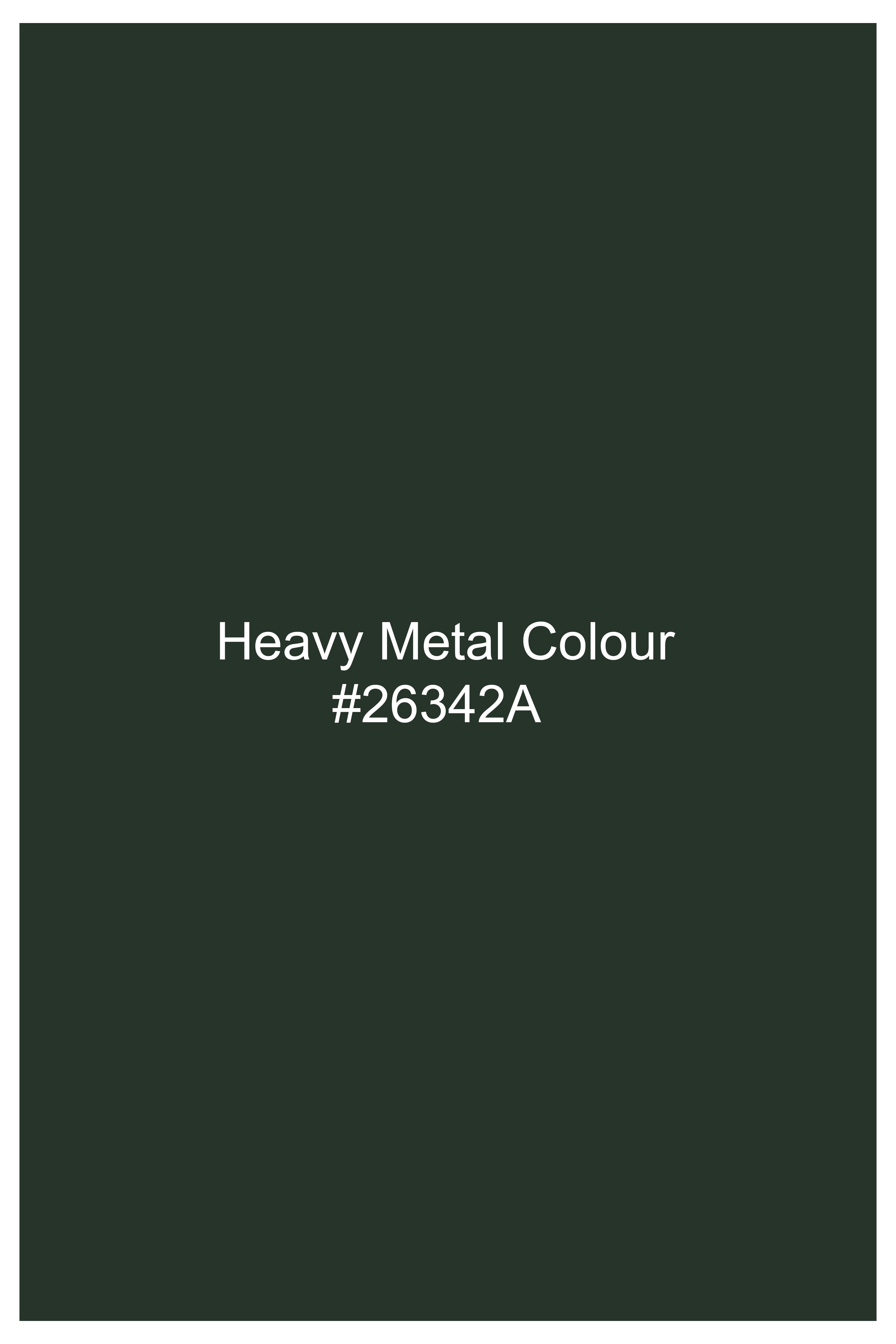 Heavy Metal Green Premium Cotton Tuxedo Stretchable Traveler Blazer BL2775-BKL-36, BL2775-BKL-38, BL2775-BKL-40, BL2775-BKL-42, BL2775-BKL-44, BL2775-BKL-46, BL2775-BKL-48, BL2775-BKL-50, BL2775-BKL-52, BL2775-BKL-54, BL2775-BKL-56, BL2775-BKL-58, BL2775-BKL-60