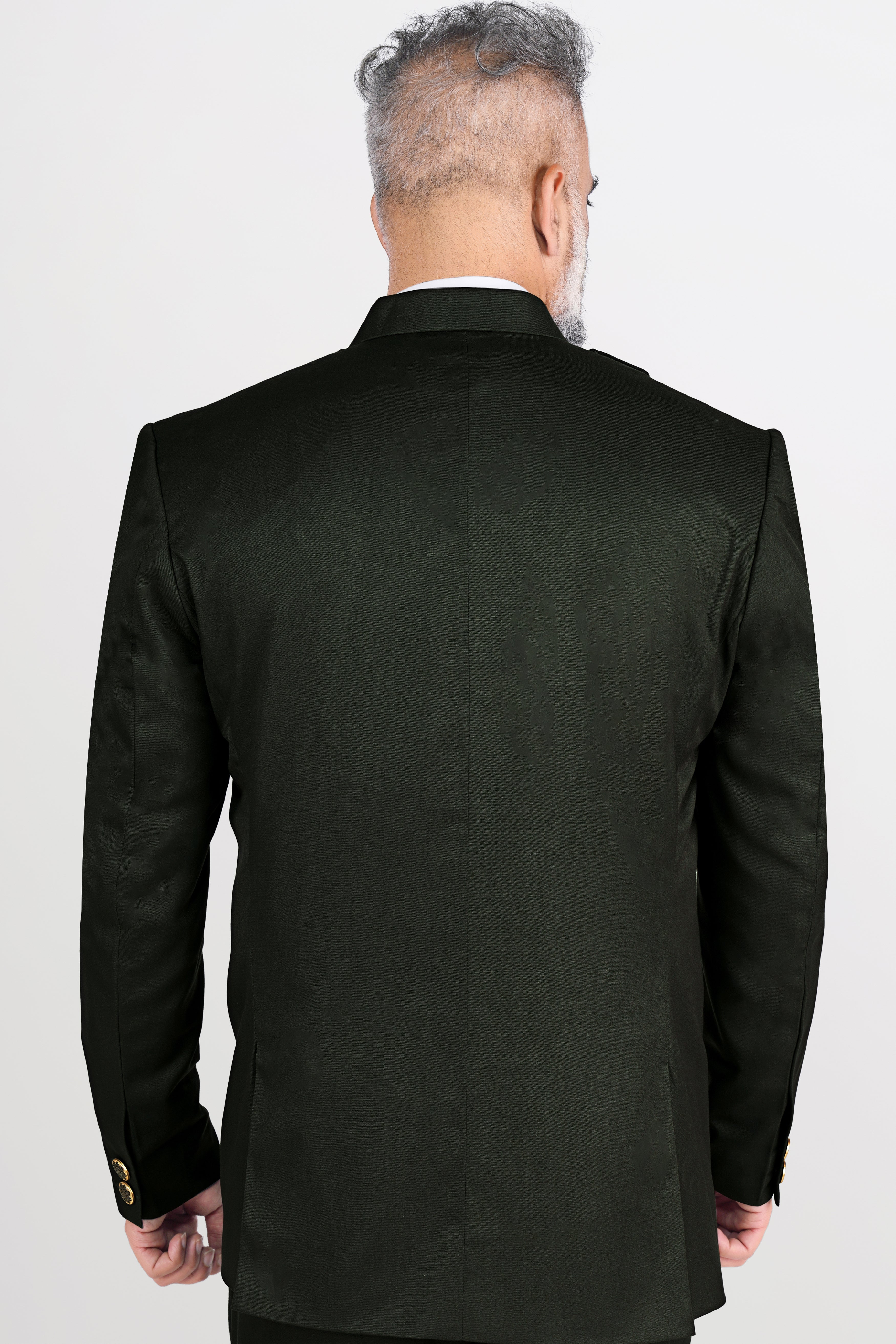 Rangoon Green Wool Rich Bandhgala Designer Blazer