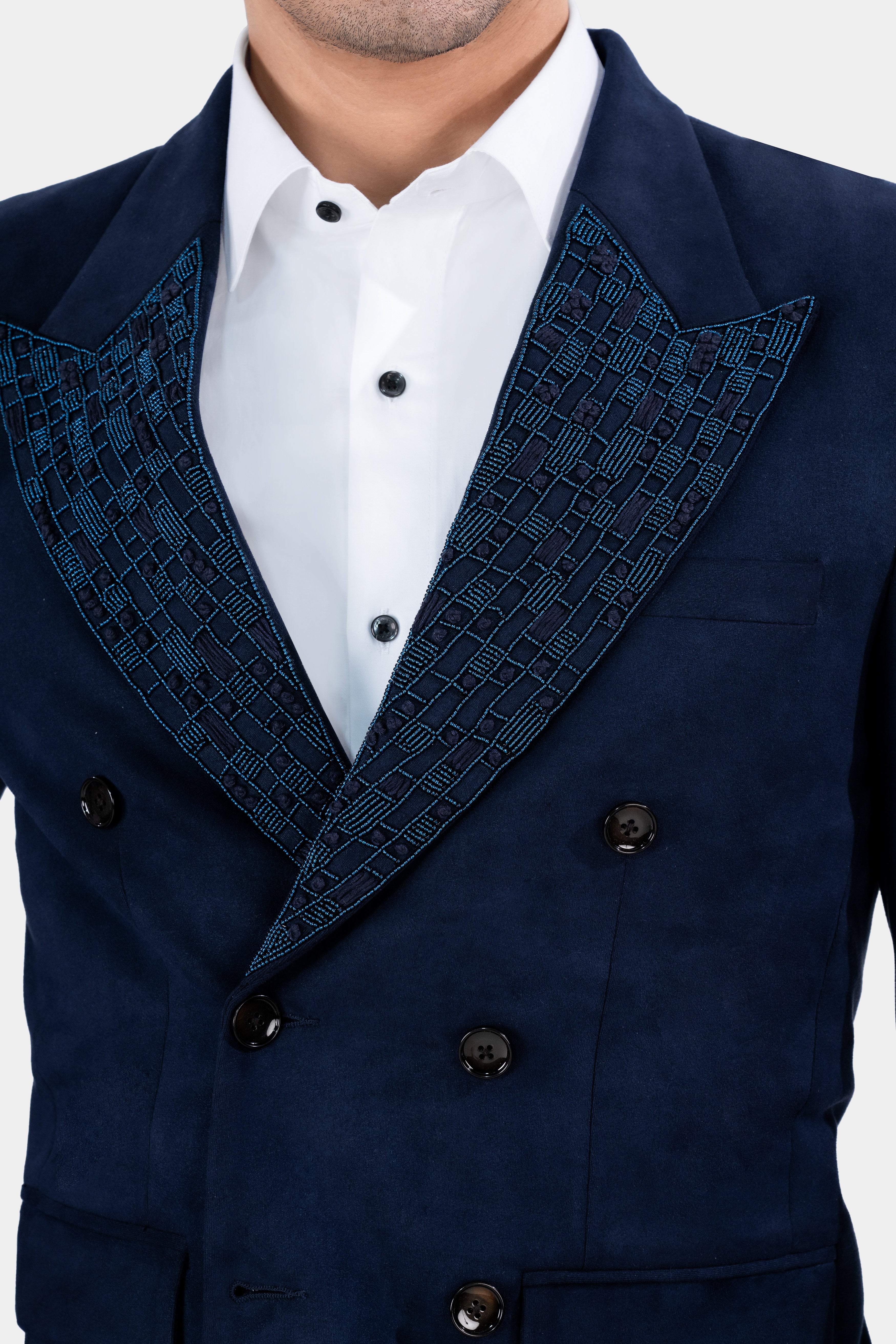 Midnight Blue Double Breasted Stretchable Designer Blazer BL2848-DB-KWL-D120-36, BL2848-DB-KWL-D120-38, BL2848-DB-KWL-D120-40, BL2848-DB-KWL-D120-42, BL2848-DB-KWL-D120-44, BL2848-DB-KWL-D120-46, BL2848-DB-KWL-D120-48, BL2848-DB-KWL-D120-50, BL2848-DB-KWL-D120-52, BL2848-DB-KWL-D120-54, BL2848-DB-KWL-D120-56, BL2848-DB-KWL-D120-58, BL2848-DB-KWL-D120-60