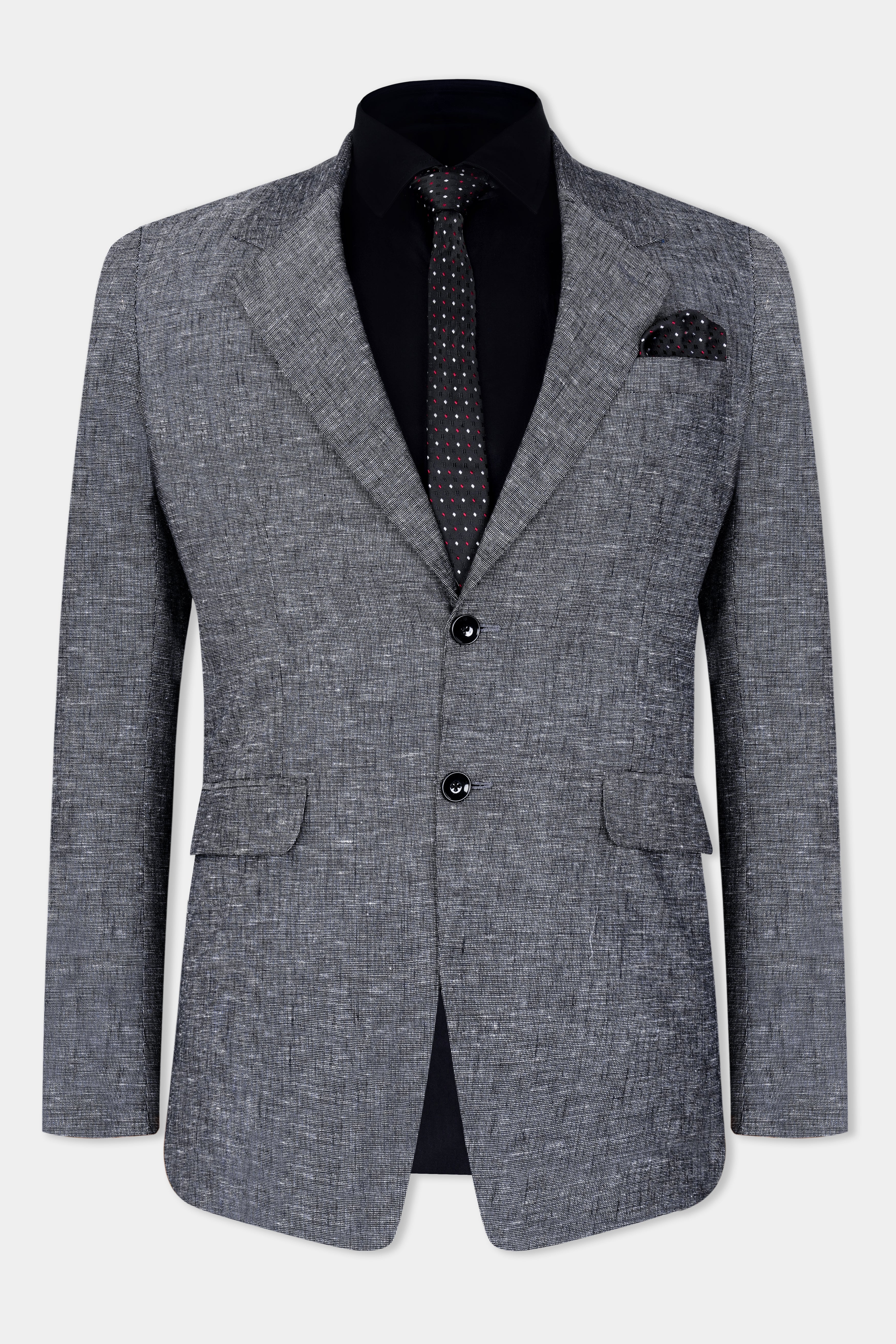 Dim Gray Luxurious Linen Single Breasted Blazer BL2923-SB-36, BL2923-SB-38, BL2923-SB-40, BL2923-SB-42, BL2923-SB-44, BL2923-SB-46, BL2923-SB-48, BL2923-SB-50, BL2923-SB-52, BL2923-SB-54, BL2923-SB-56, BL2923-SB-58, BL2923-SB-60