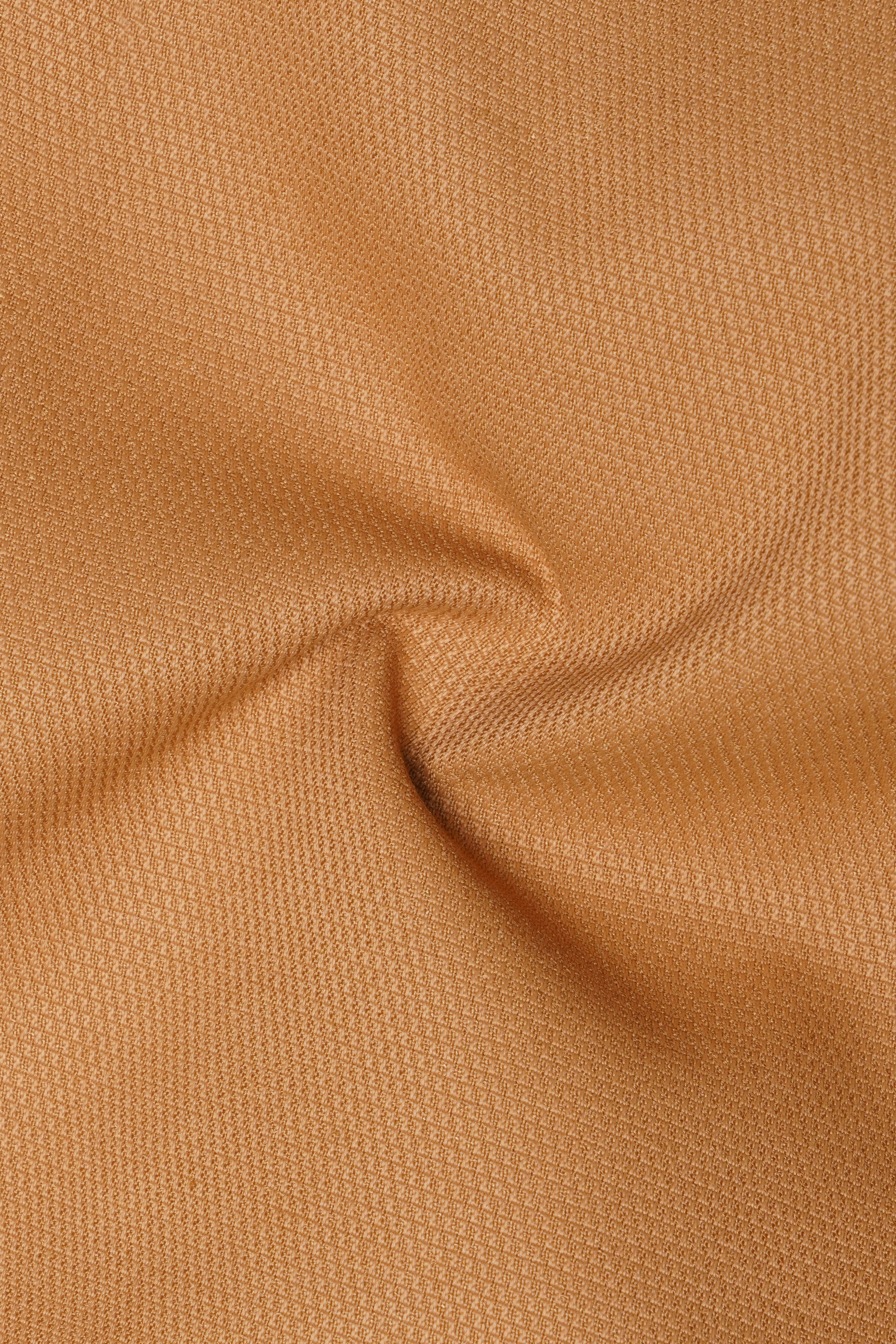 Twine Brown Dobby Textured Single Breasted Blazer