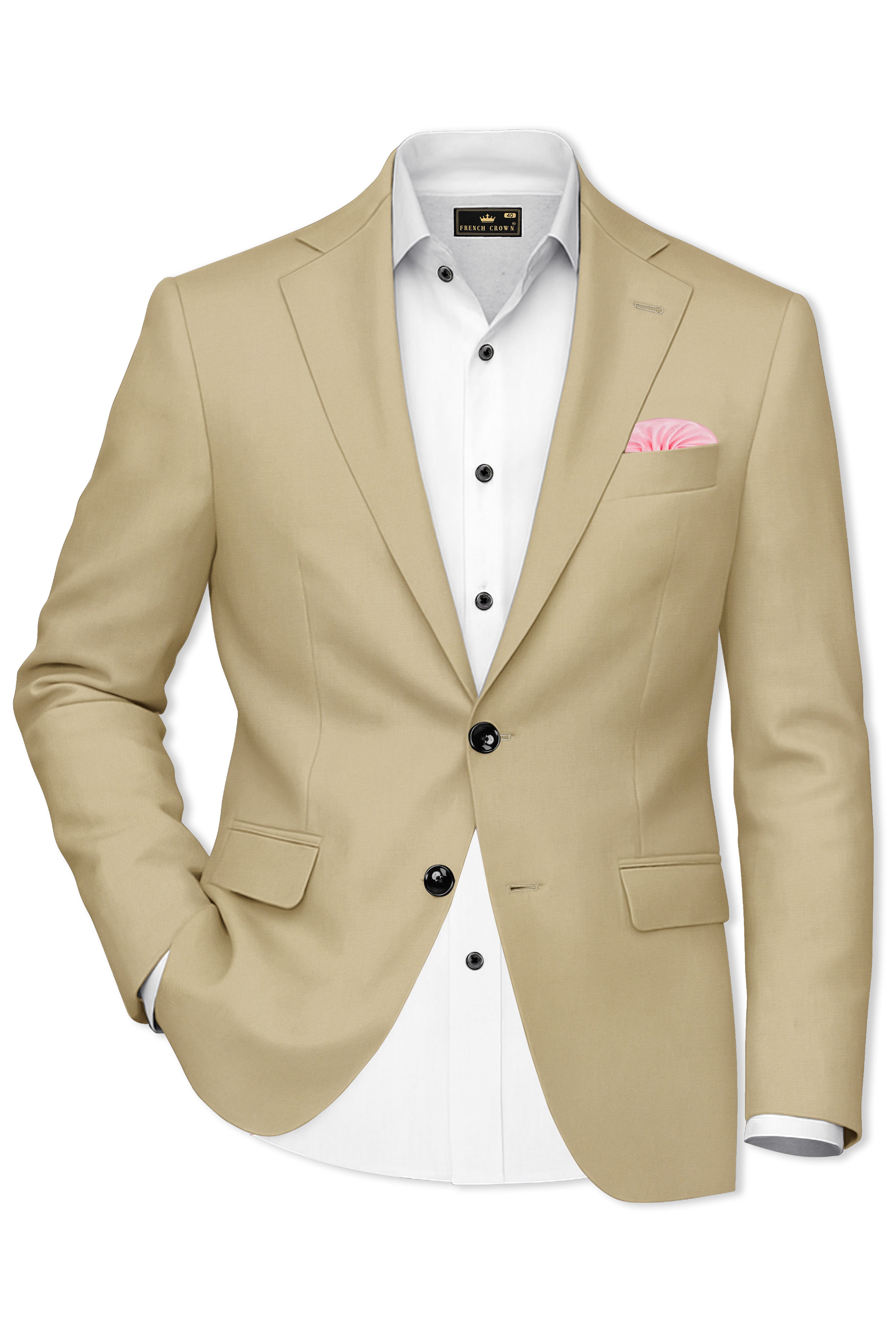 Yuma Cream Wool Rich Single Breasted Blazer