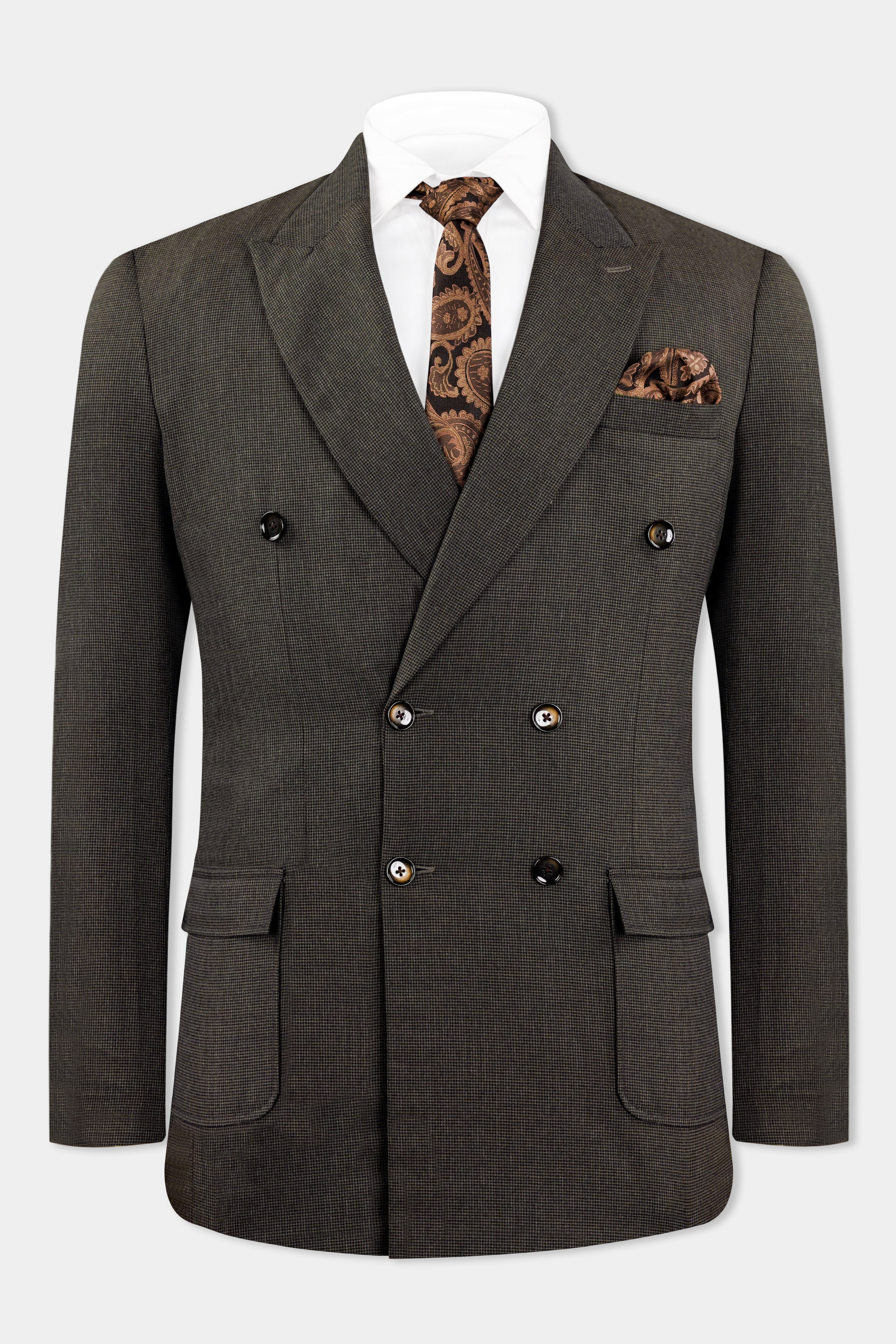 Taupe Brown Wool Rich Double Breasted Designer Blazer BL2933-DB-D74-36, BL2933-DB-D74-38, BL2933-DB-D74-40, BL2933-DB-D74-42, BL2933-DB-D74-44, BL2933-DB-D74-46, BL2933-DB-D74-48, BL2933-DB-D74-50, BL2933-DB-D74-52, BL2933-DB-D74-54, BL2933-DB-D74-56, BL2933-DB-D74-58, BL2933-DB-D74-60