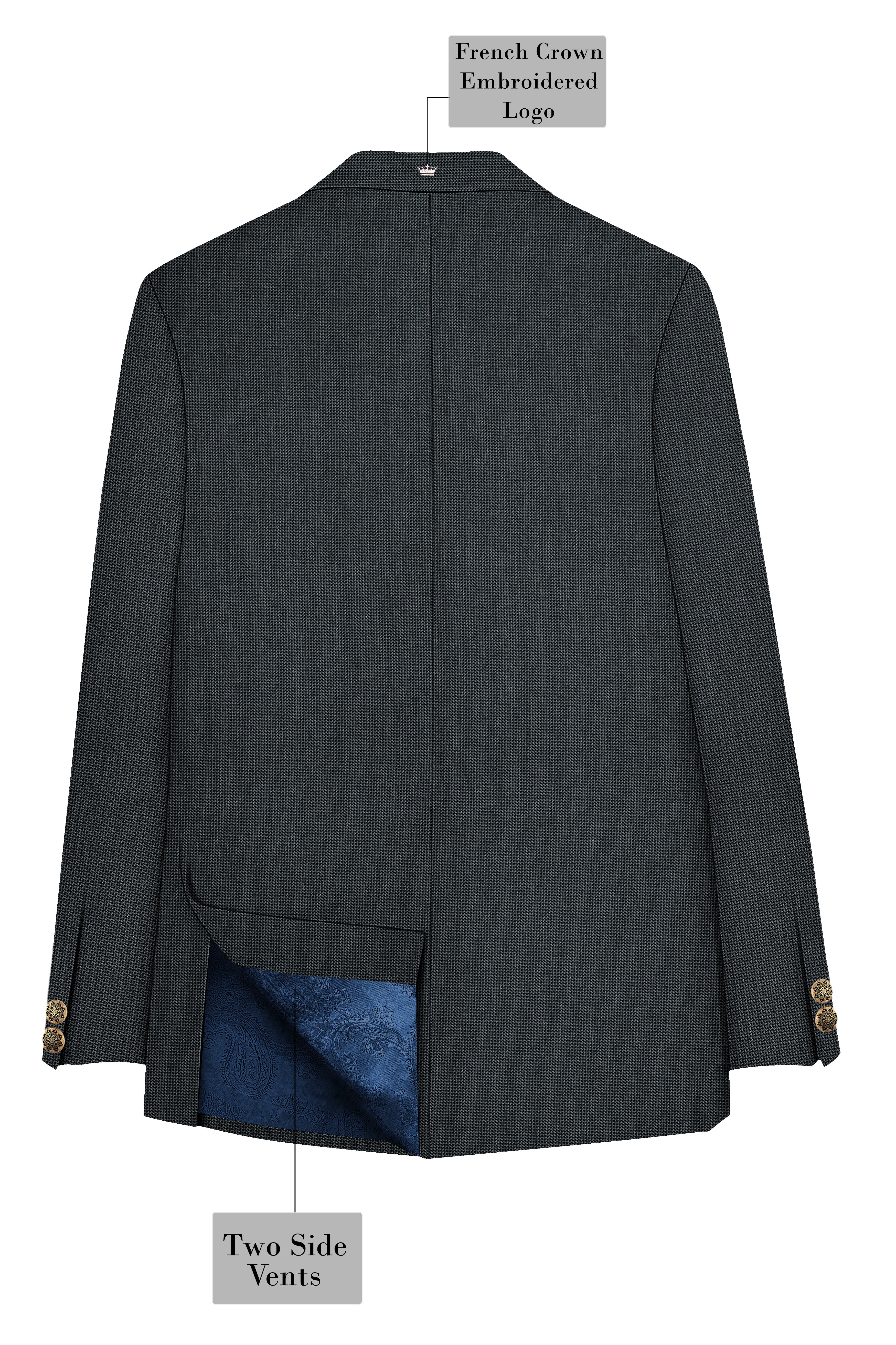 Gunmetal Gray Wool Rich Bandhgala Blazer