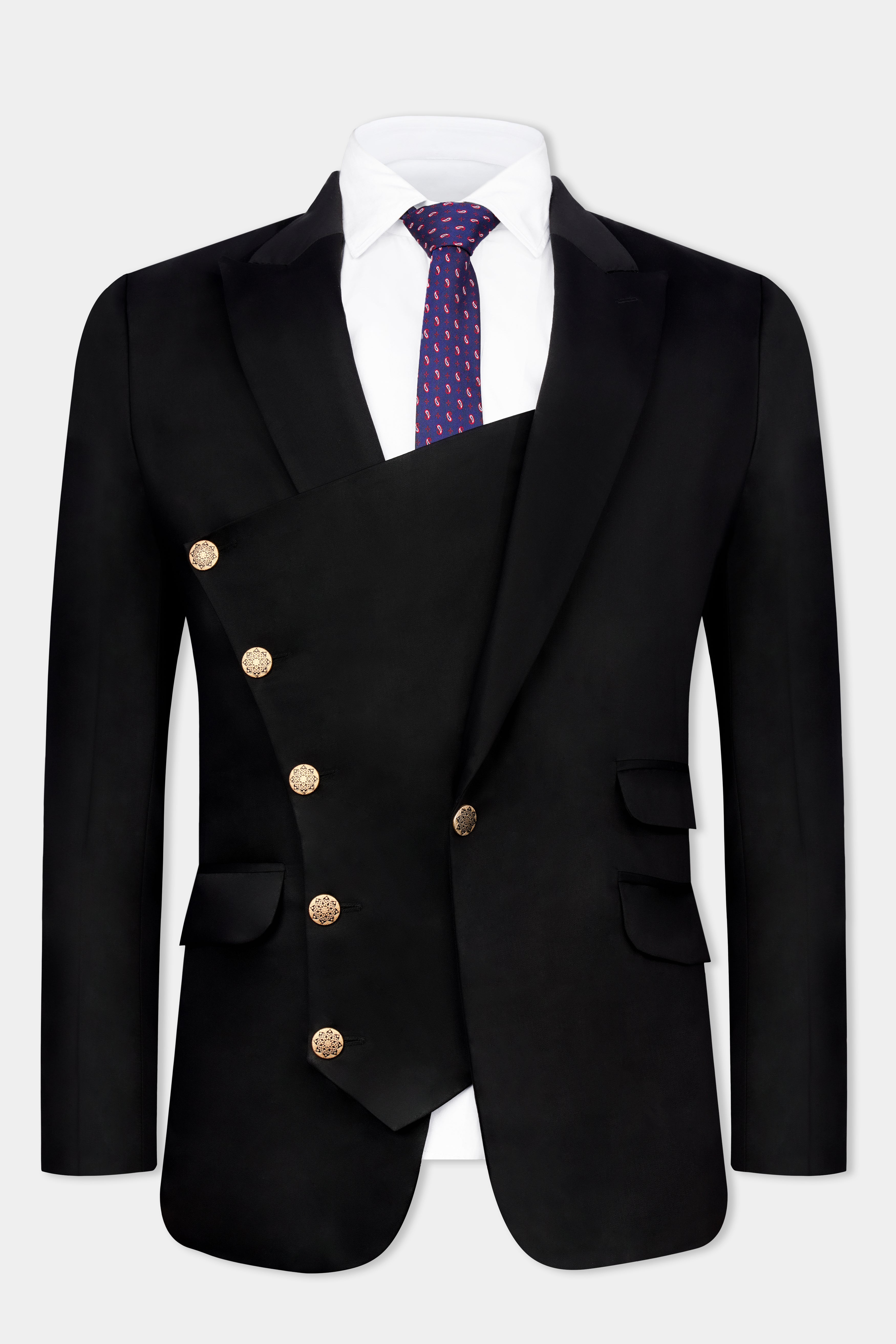 Jade Black Wool Rich Designer Blazer BL3005-D132-36, BL3005-D132-38, BL3005-D132-40, BL3005-D132-42, BL3005-D132-44, BL3005-D132-46, BL3005-D132-48, BL3005-D132-50, BL3005-D132-52, BL3005-D132-54, BL3005-D132-56, BL3005-D132-58, BL3005-D132-60