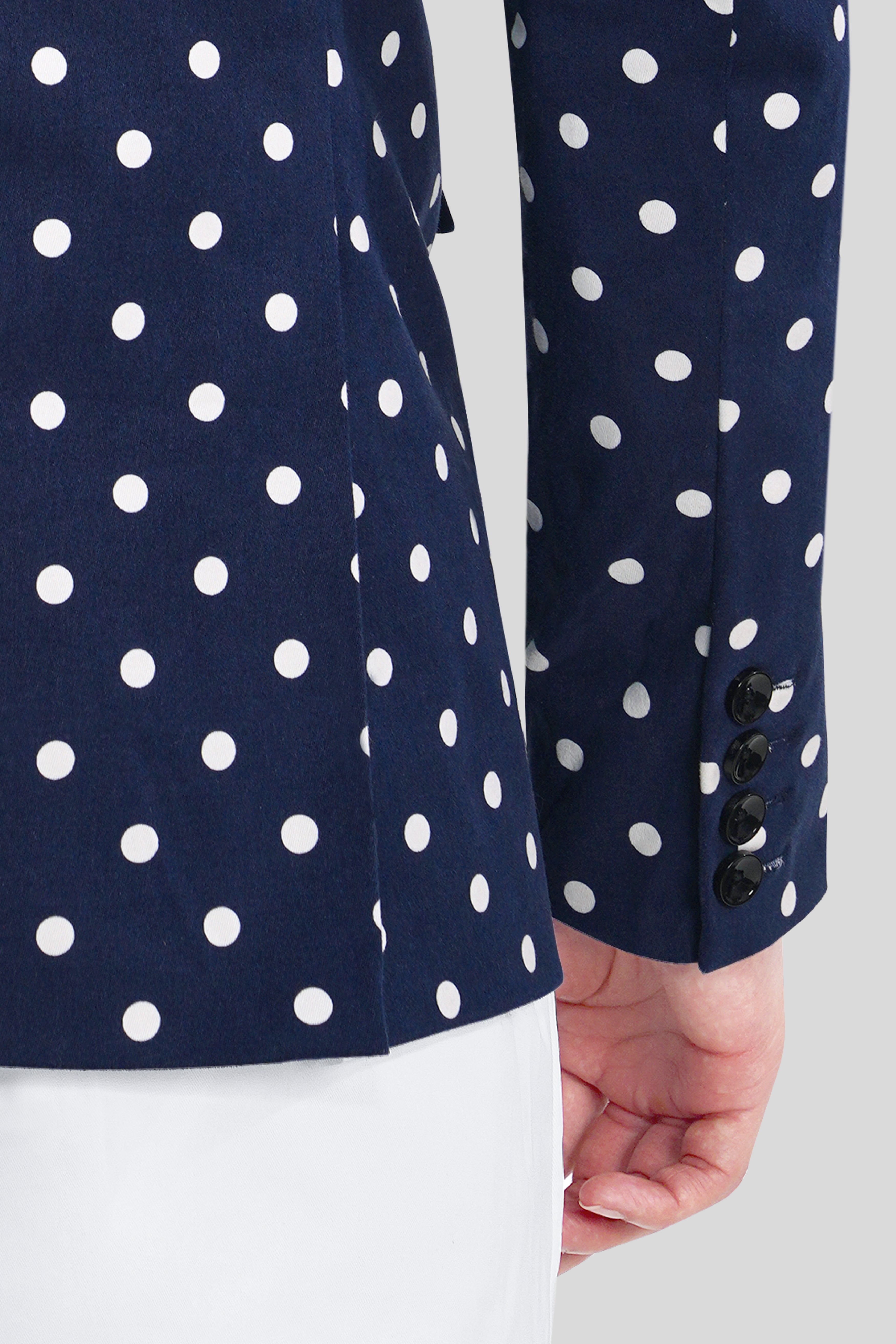 Nile Blue Polka Dotted Premium Cotton Blazer BL3011-SB-36, BL3011-SB-38, BL3011-SB-40, BL3011-SB-42, BL3011-SB-44, BL3011-SB-46, BL3011-SB-48, BL3011-SB-50, BL3011-SB-52, BL3011-SB-54, BL3011-SB-56, BL3011-SB-58, BL3011-SB-60