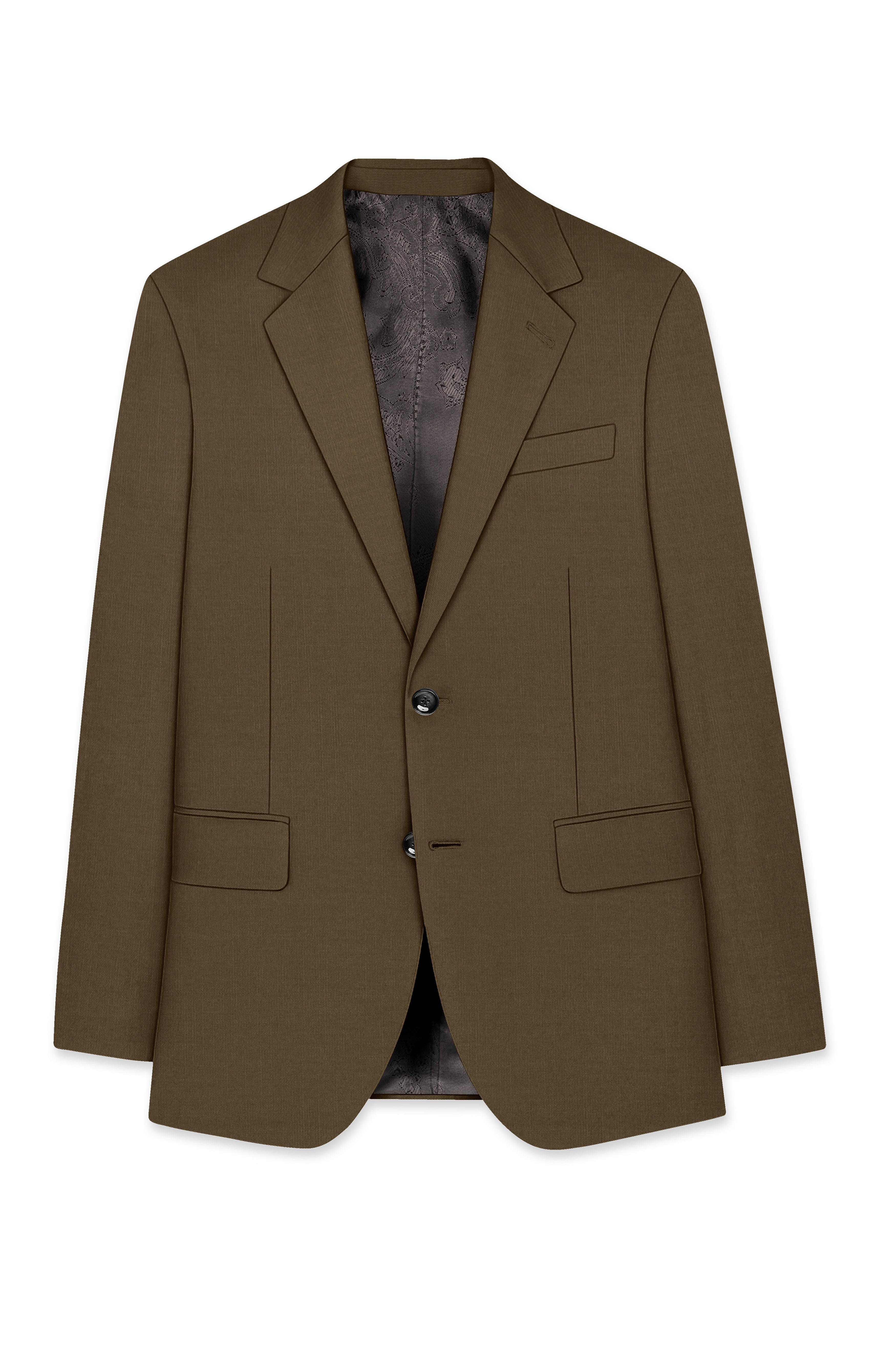 Tortilla Brown Wool Rich Single Breasted Blazer