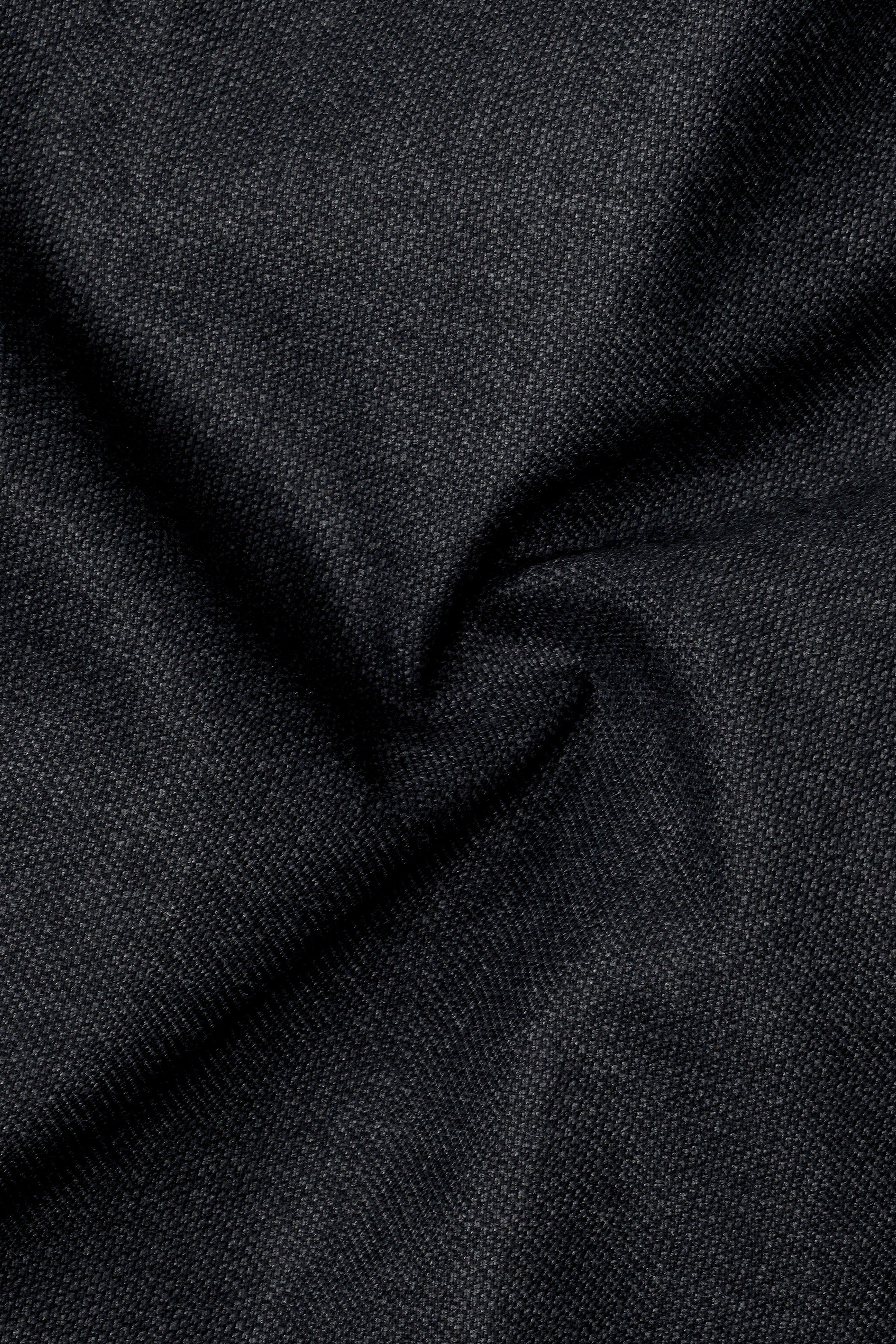 Gunmetal Grey Cross Placket Wool Rich Bandhgala Blazer