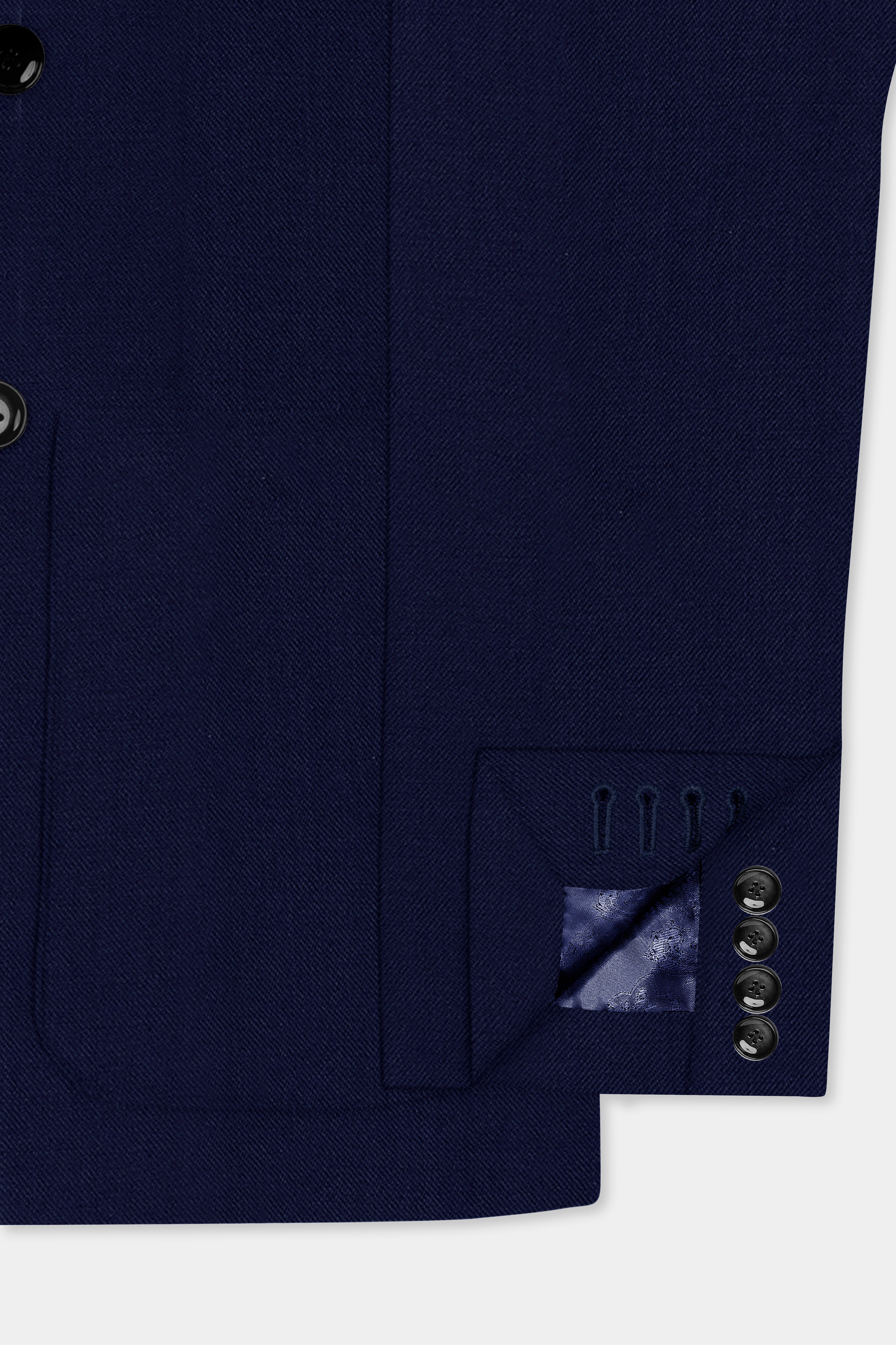 Cinder Blue Wool Rich Double Breasted Sports Blazer