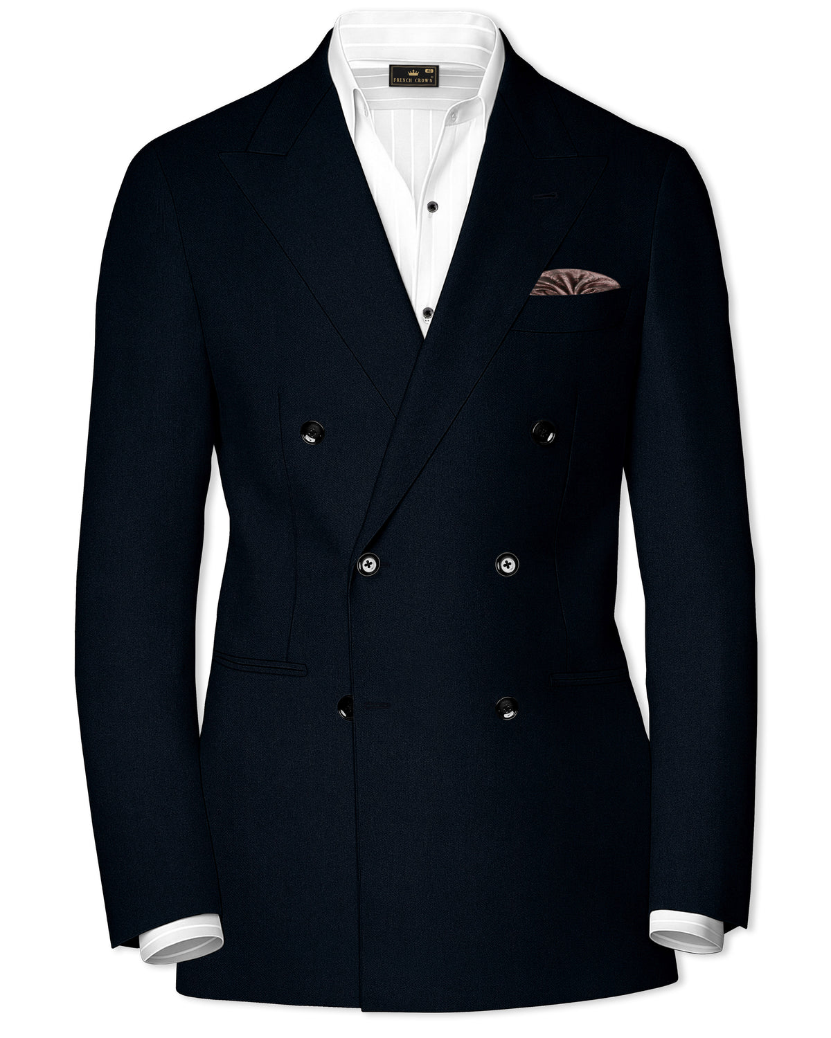 Bunker Blue Bunker Blue Plain-Solid Premium Cotton Double Breasted Blazer For Men.