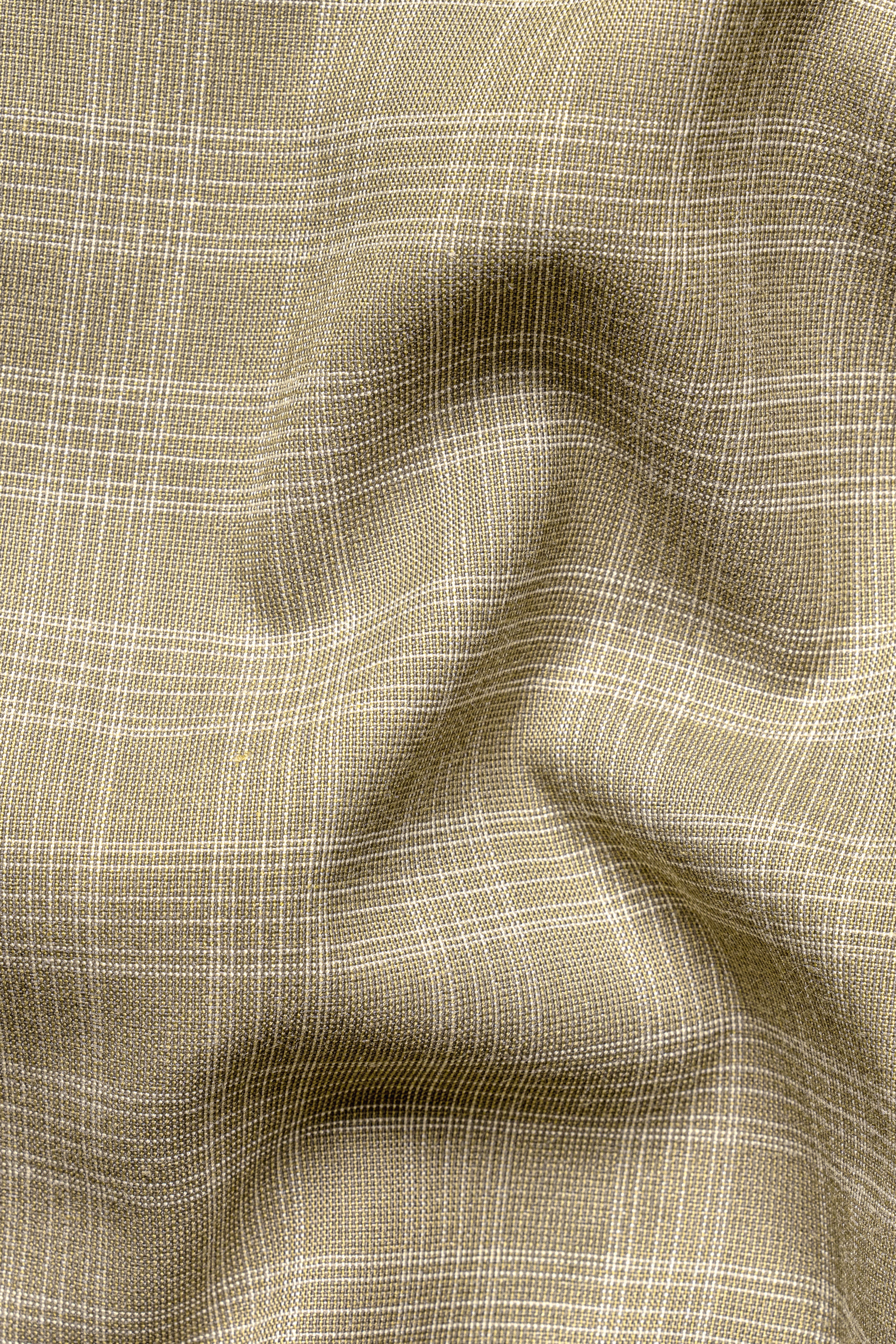 Oyster Brown Plaid Wool Rich Blazer