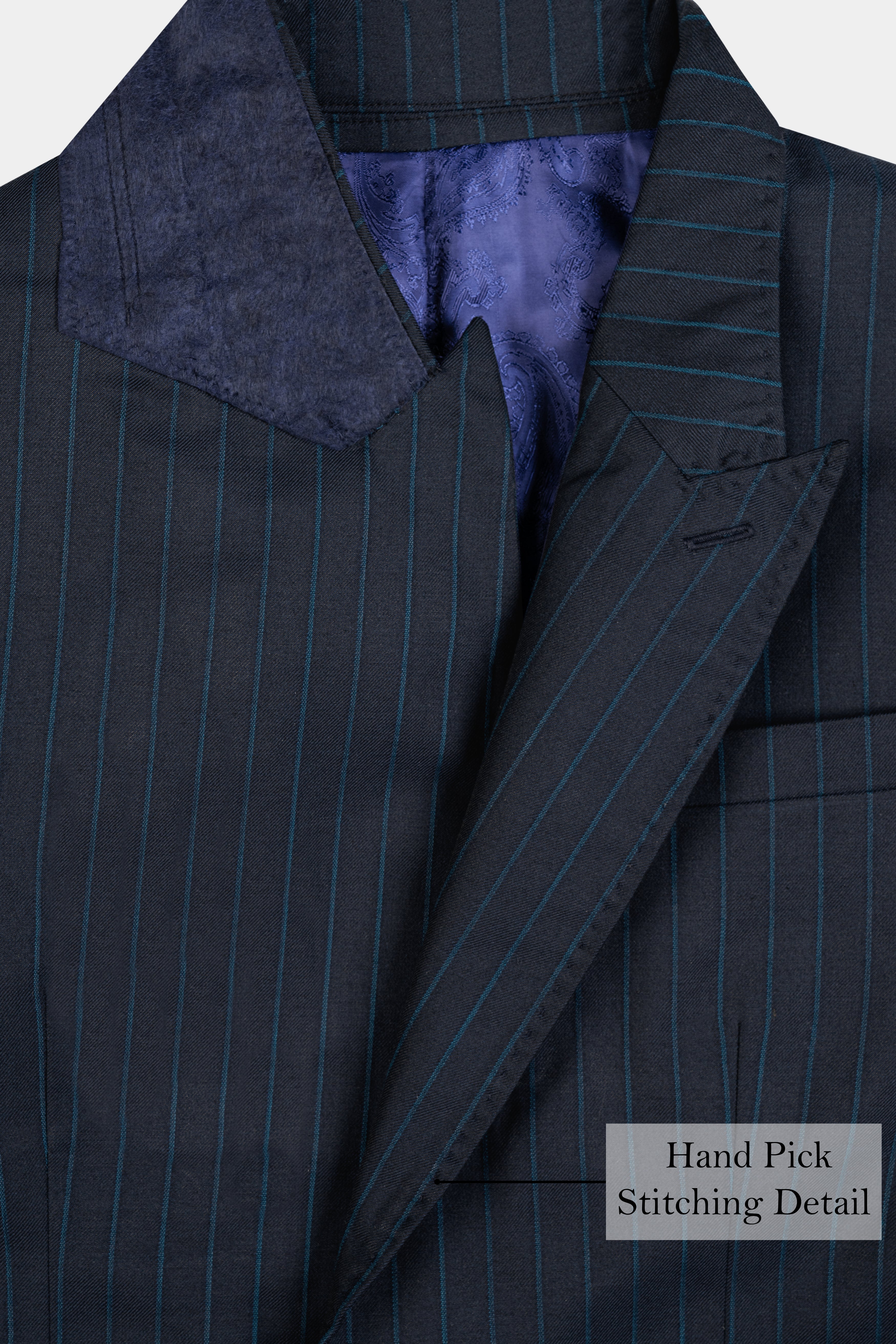 Firefly Blue Striped Wool Rich Blazer