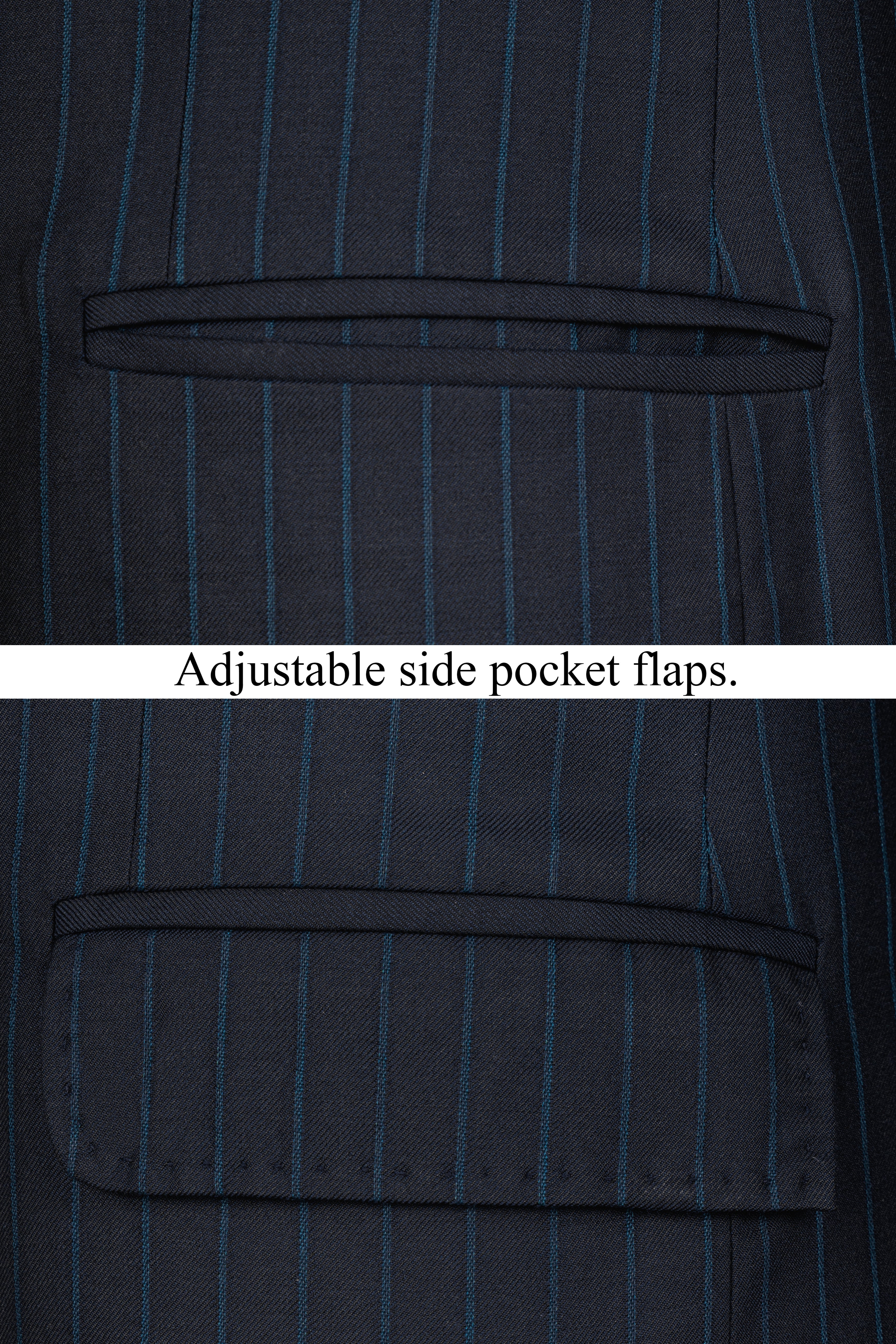 Firefly Blue Striped Wool Rich Blazer