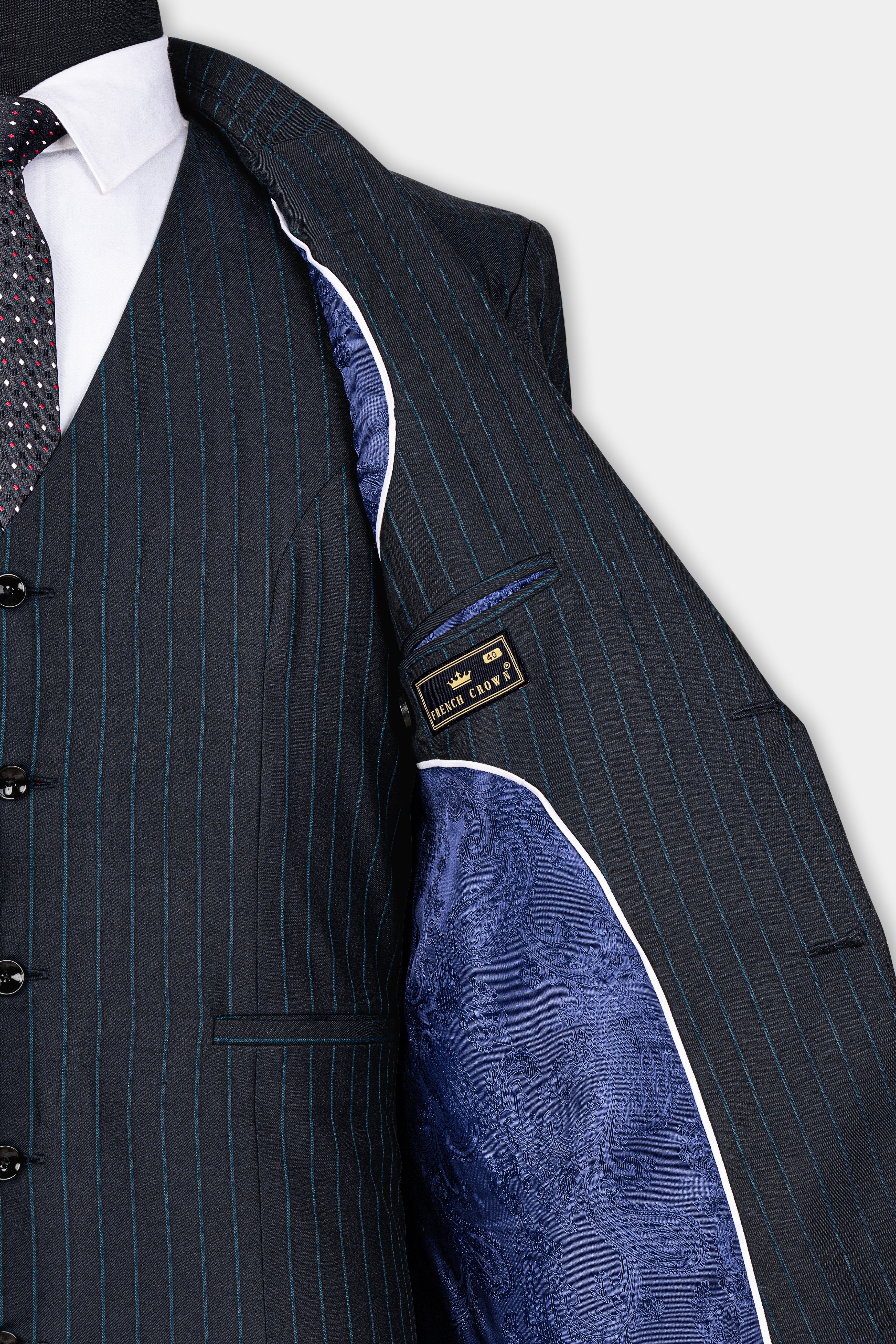 Firefly Blue Striped Wool Rich Blazer