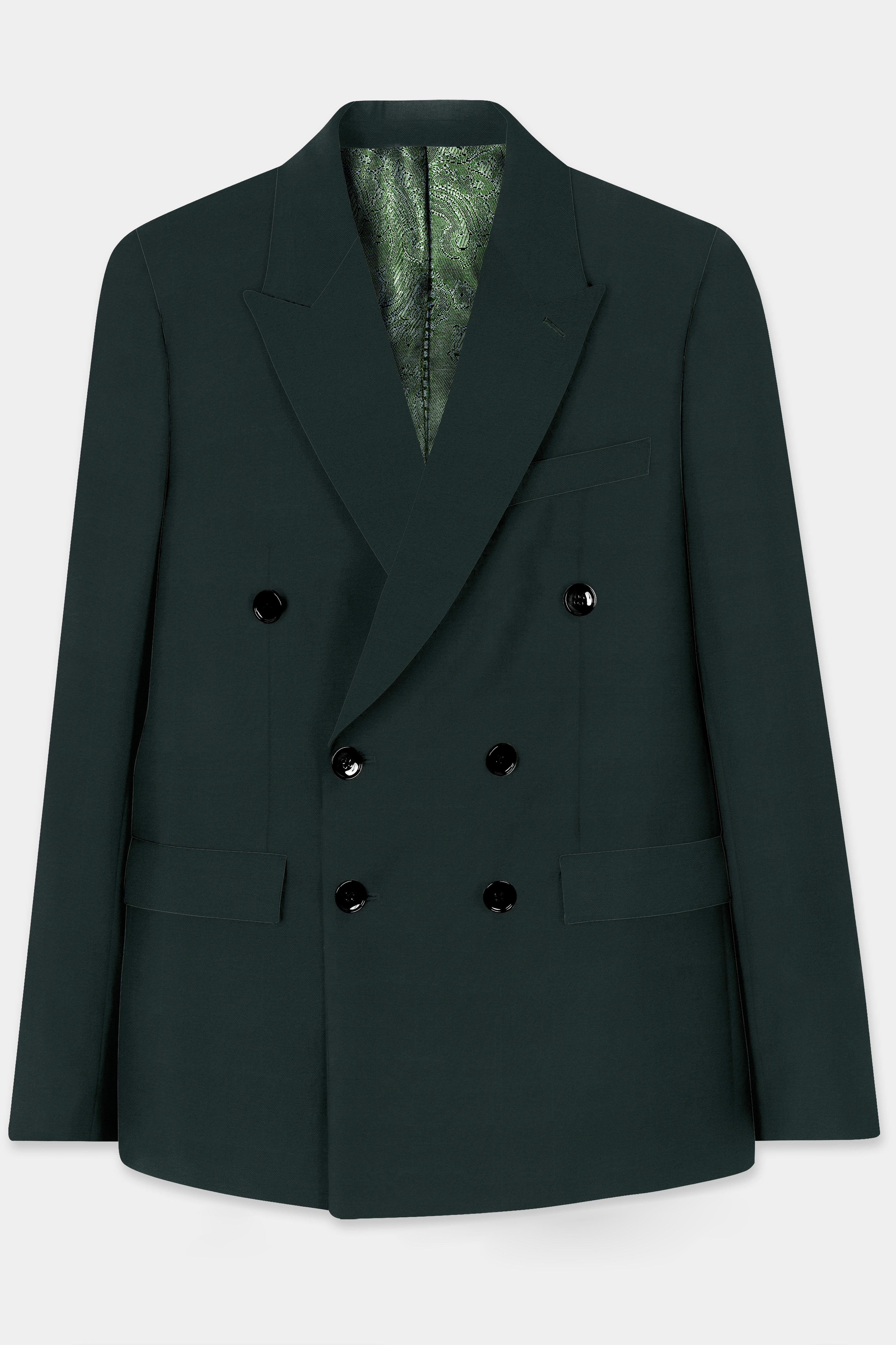 Celtic Green Wool Rich Double Breasted Blazer