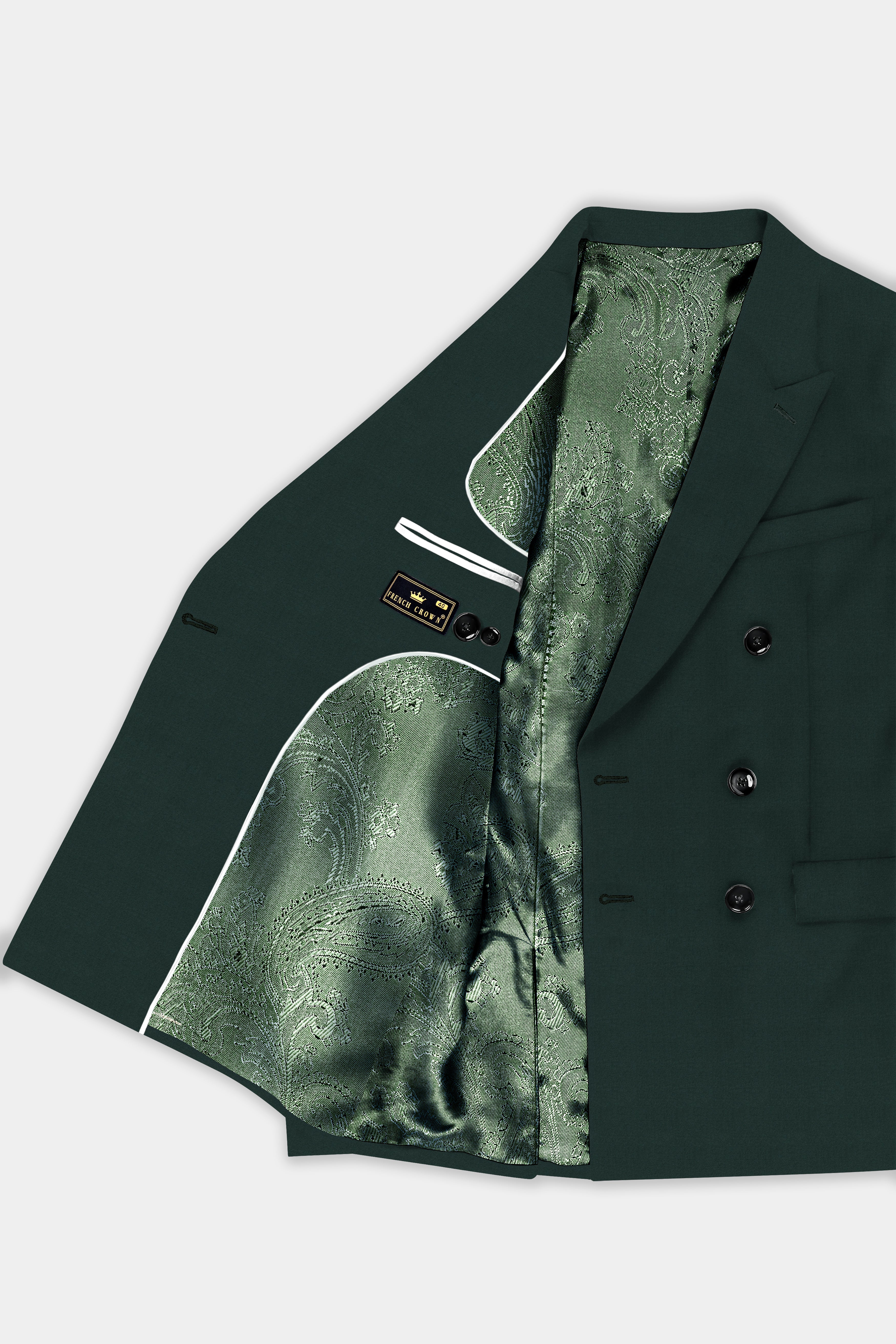 Celtic Green Wool Rich Double Breasted Blazer