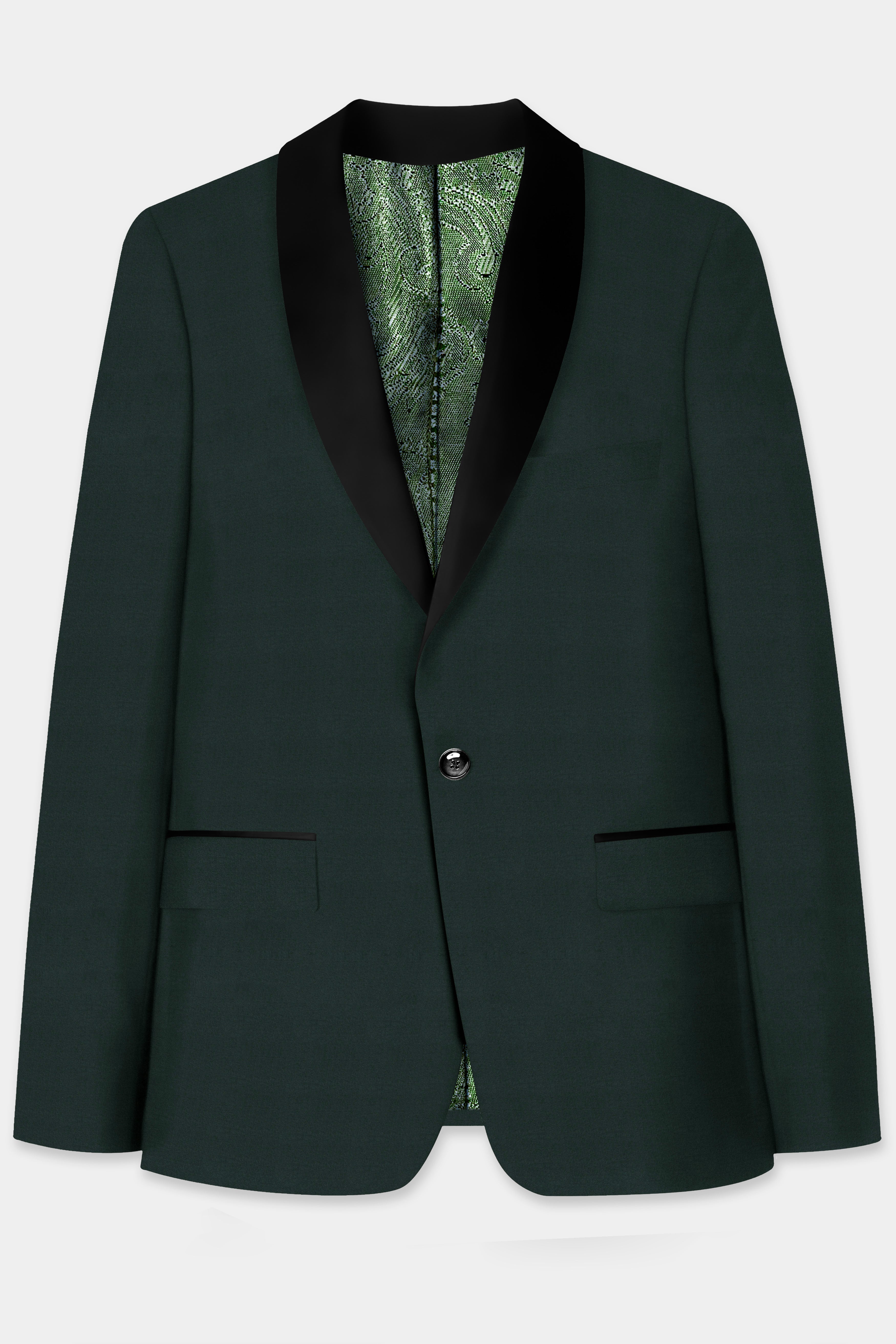 Celtic Green Wool Rich Tuxedo Blazer