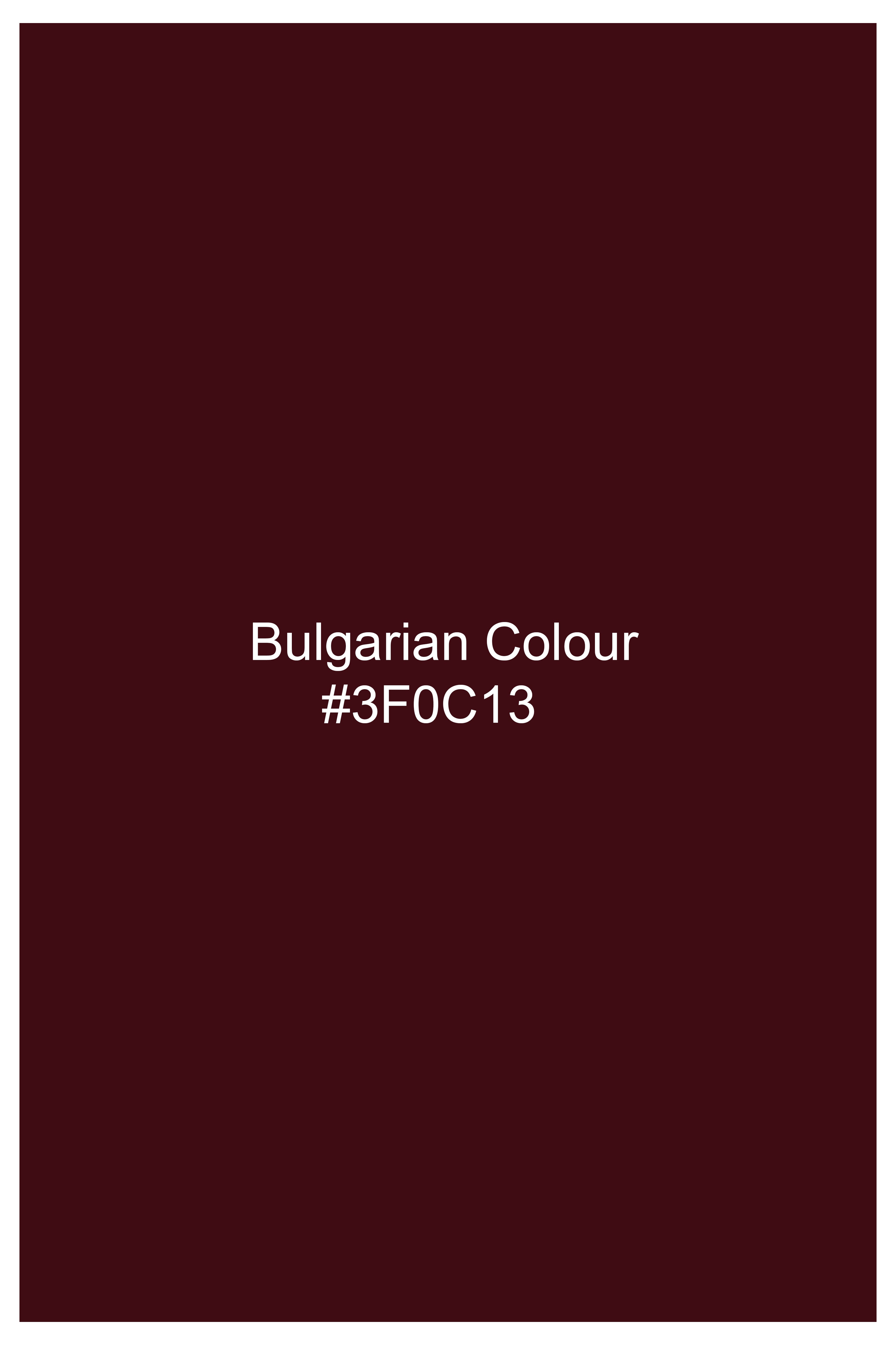 Bulgarian Maroon Crushed Velvet Peak Collar Tuxedo Blazer