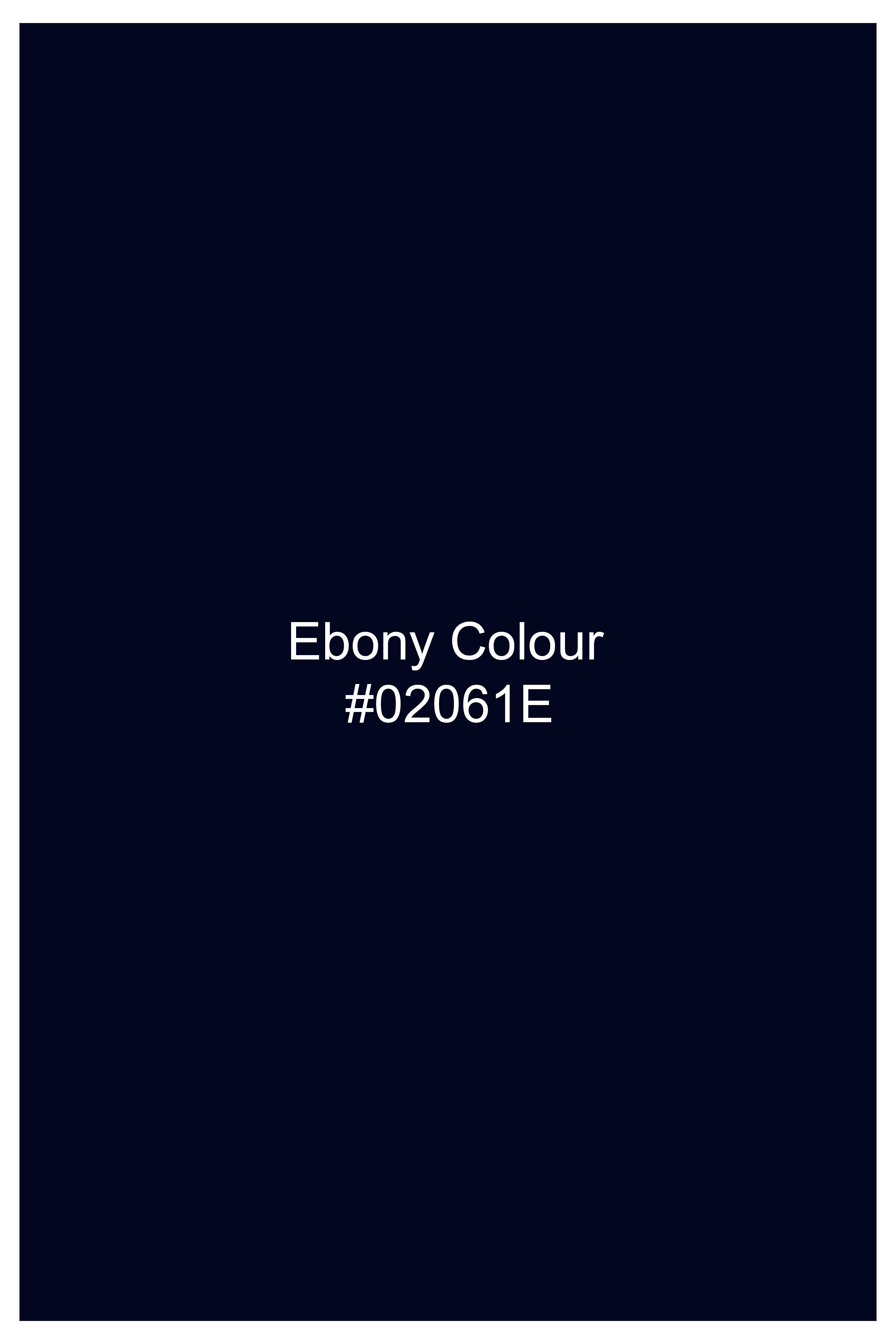 Ebony Blue Crushed Velvet Bandhgala Blazer