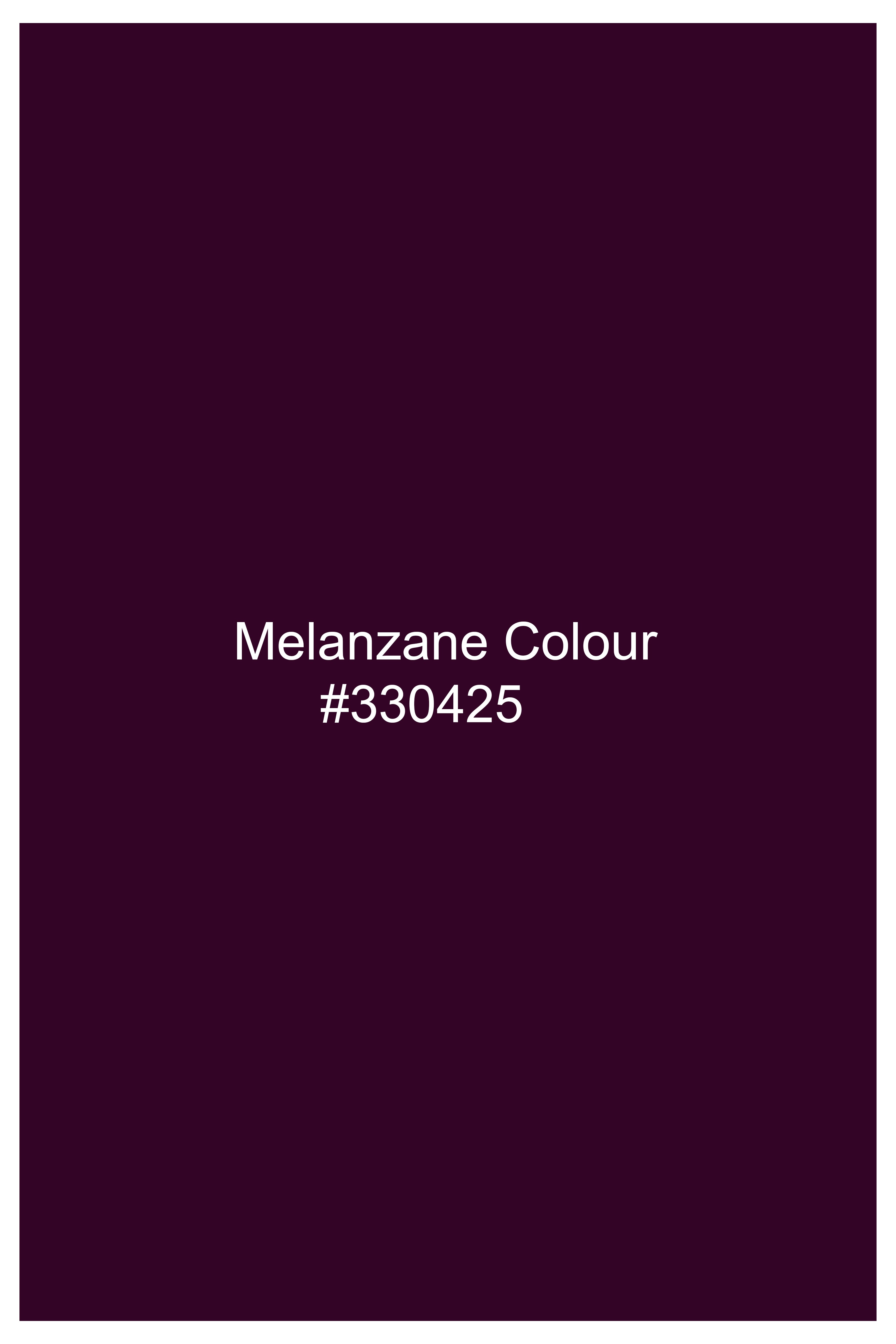 Melanzane Purple Crushed Velvet Bandhgala Blazer