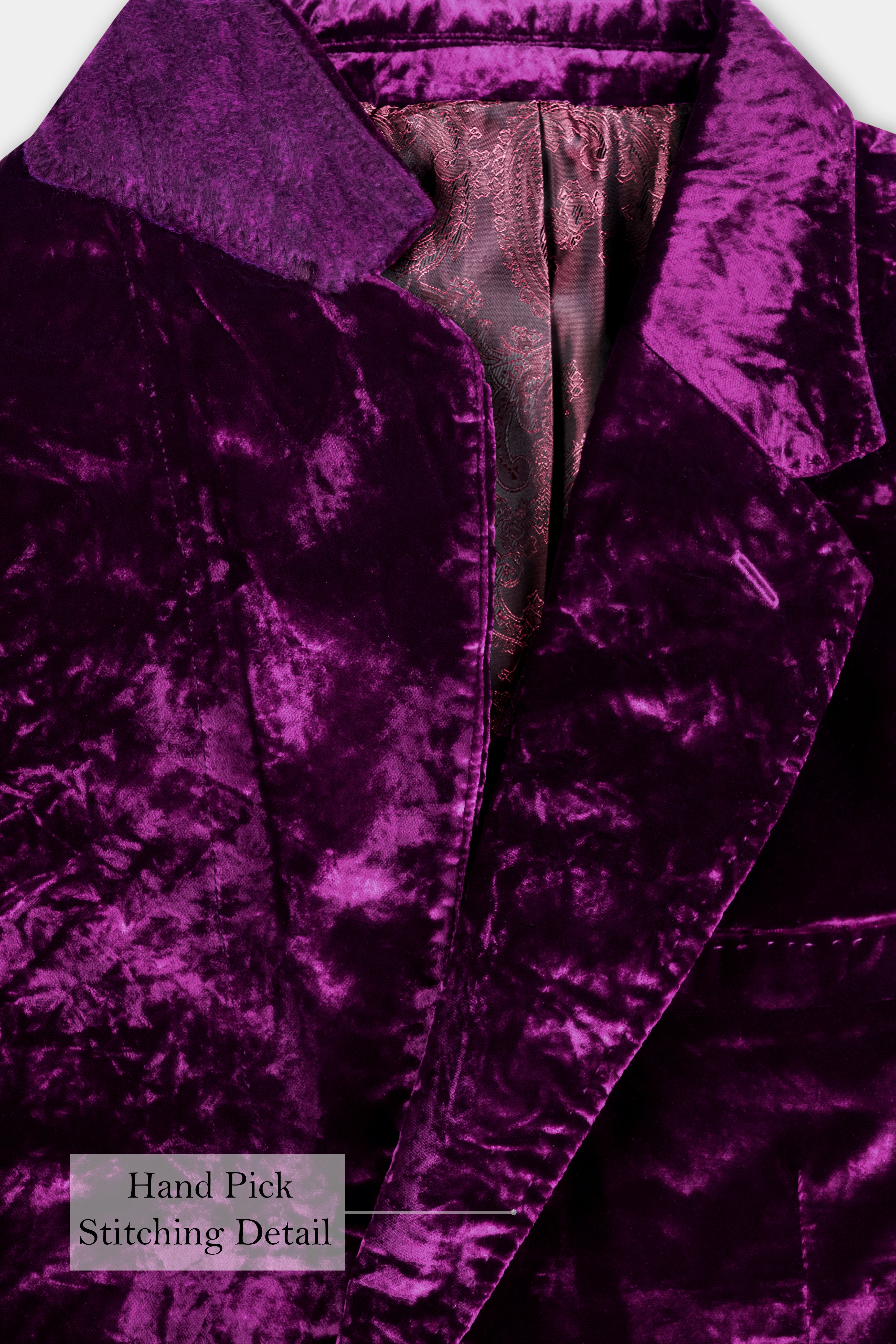 Melanzane Purple Crushed Velvet Blazer