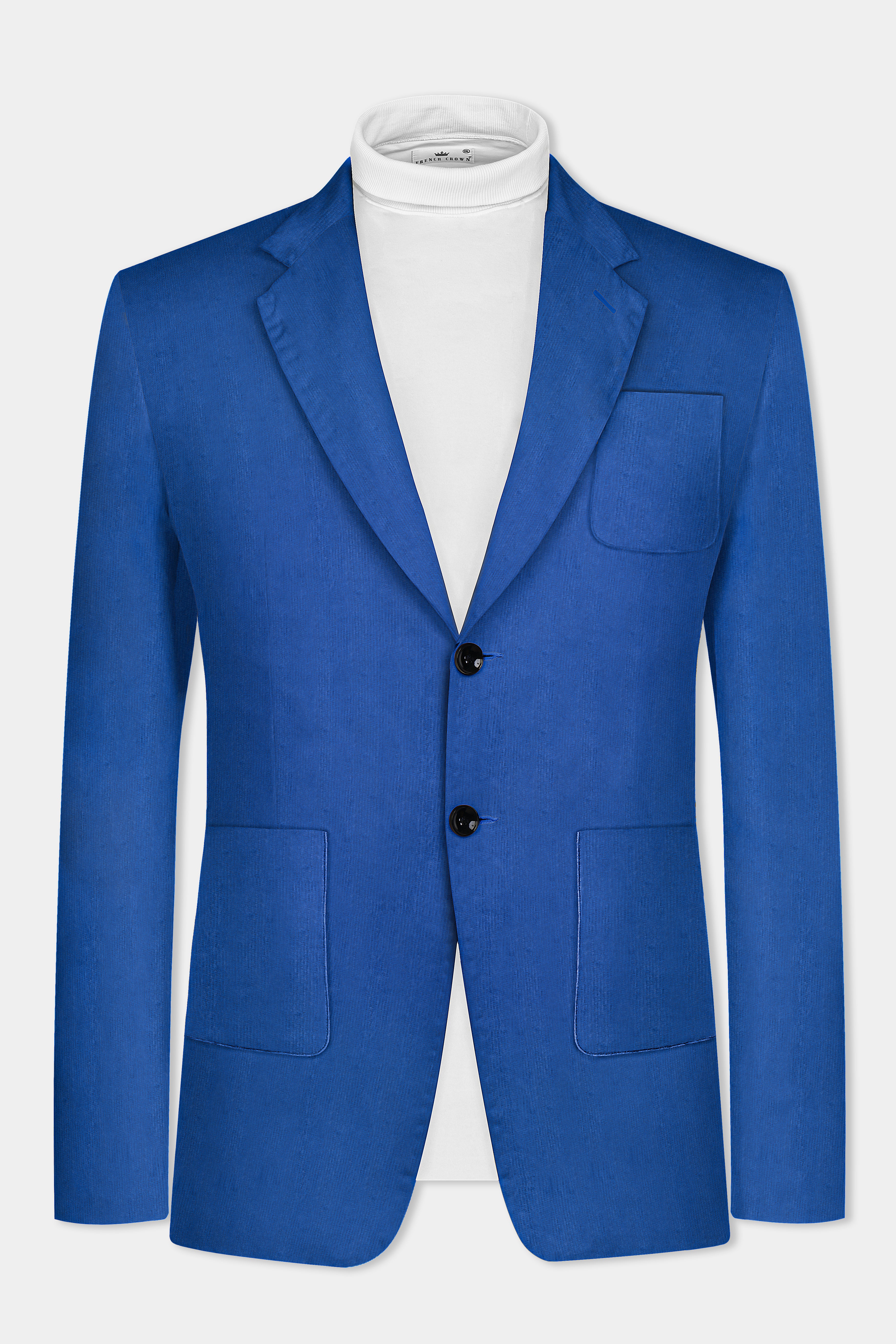 Cobalt Blue Corduroy Premium Single Breasted Sports Blazer
