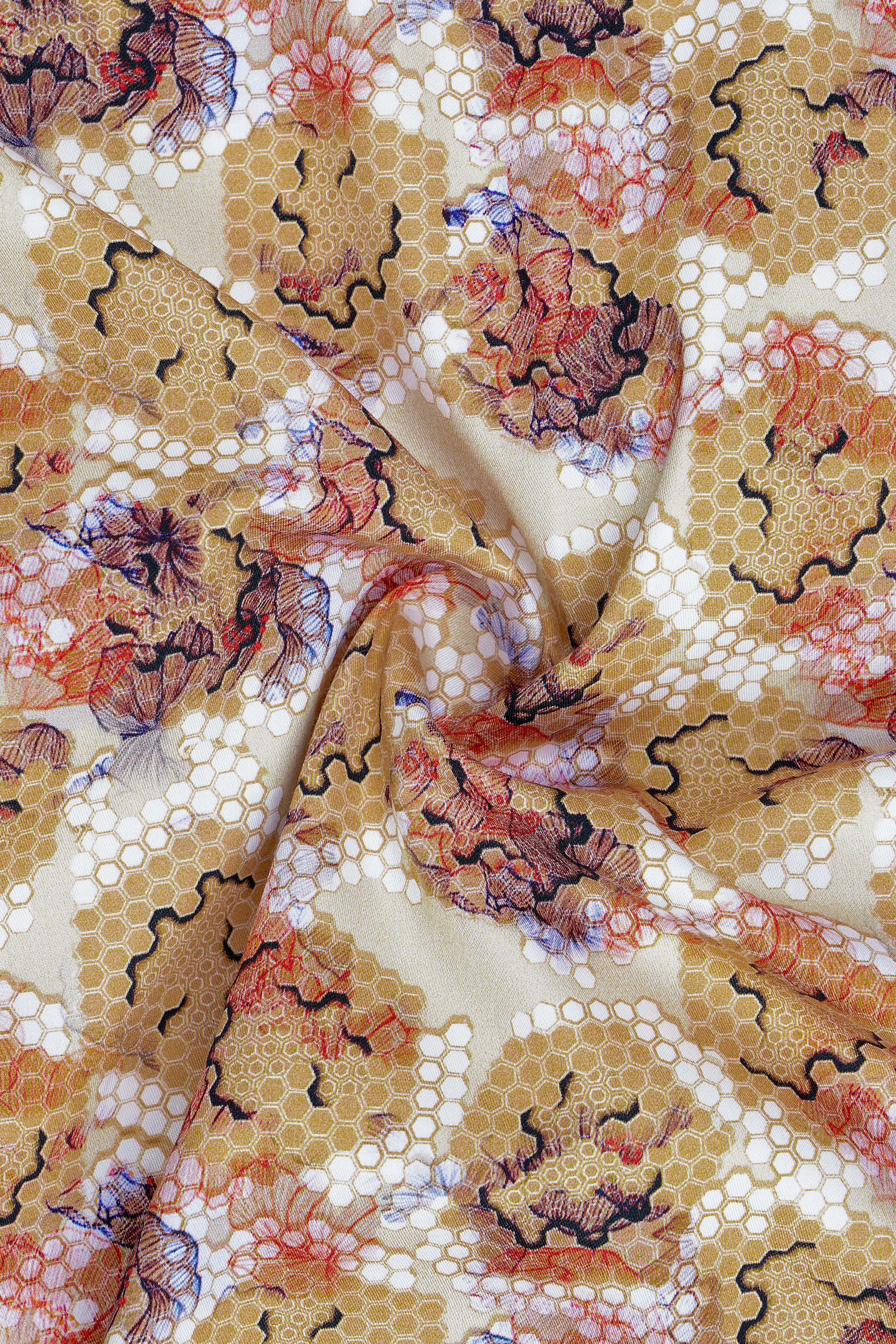 Cream Honeycomb Print Premium Designer Blazer