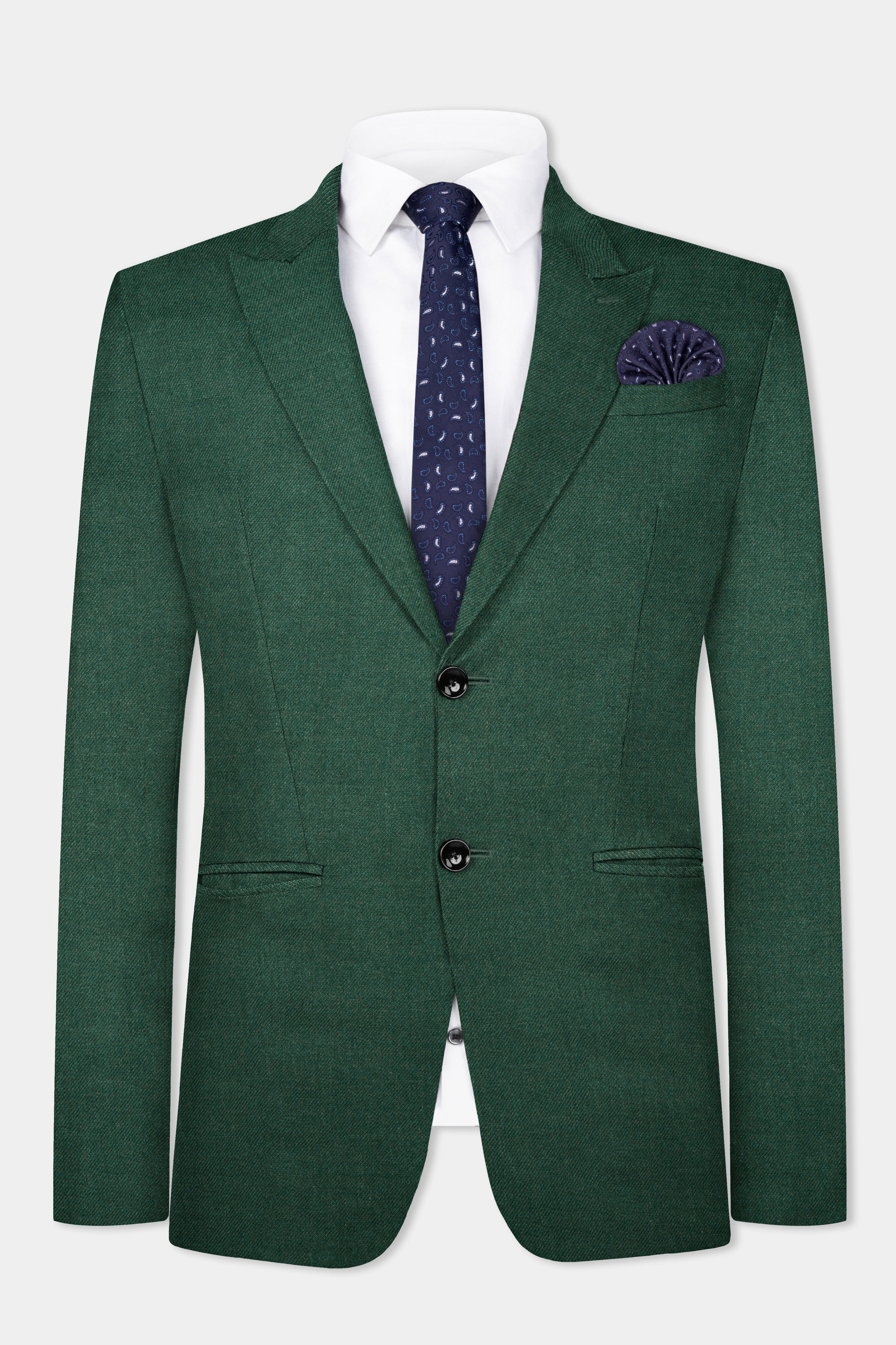 Plantation Green Textured Tweed Blazer