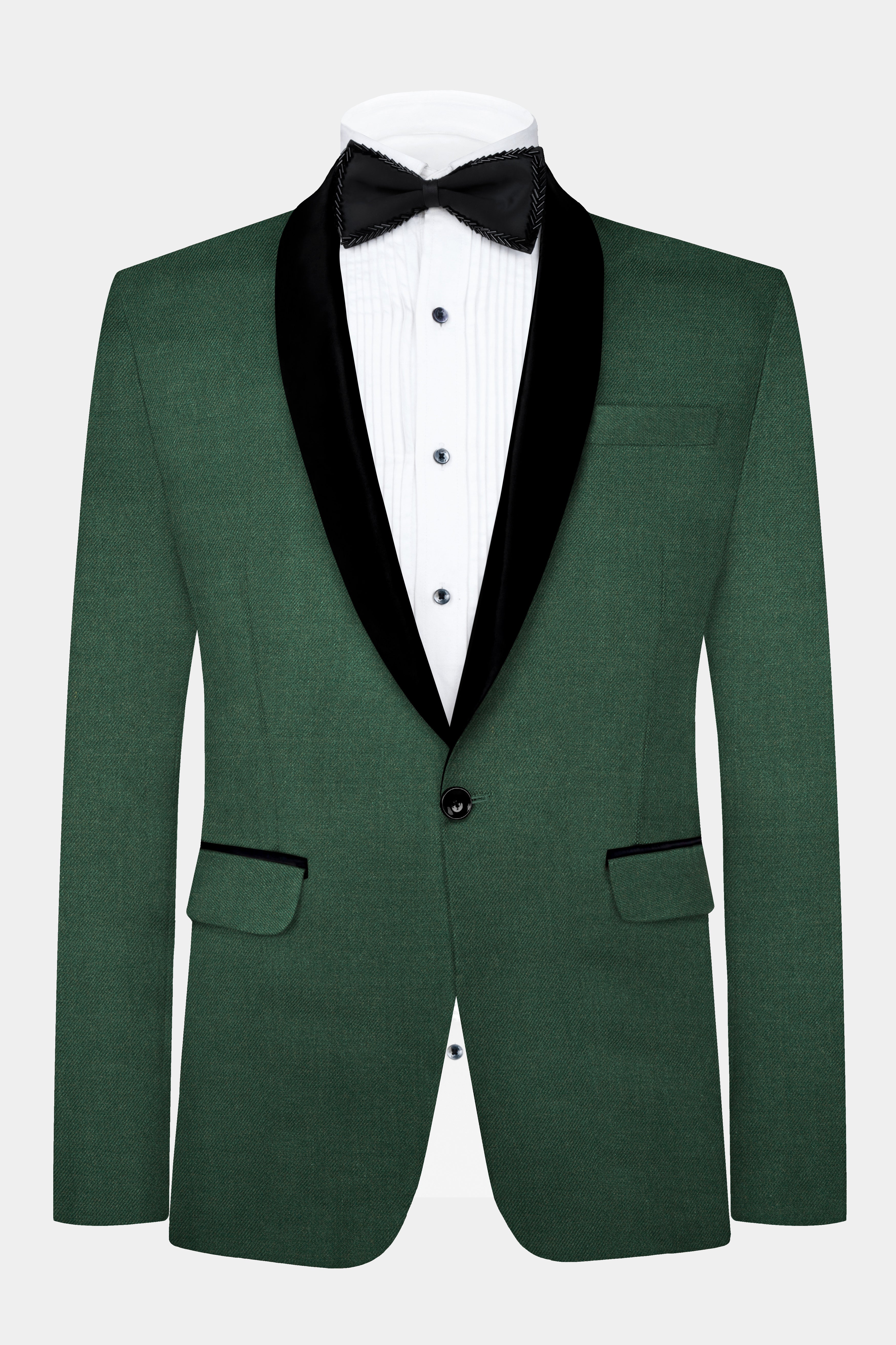 Plantation Green Tweed Tuxedo Blazer