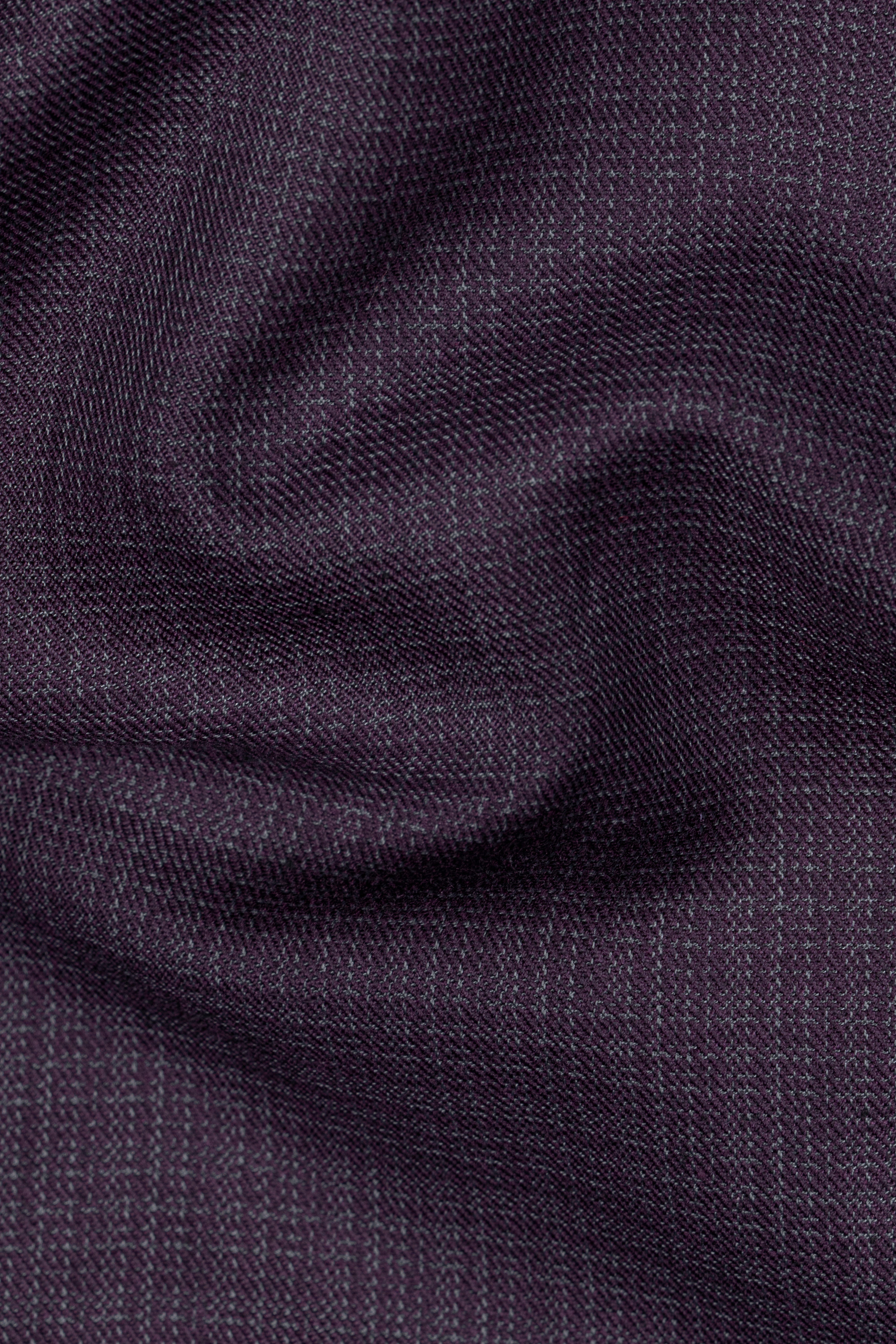 Blackcurrant Textured Wool Rich Bandhgala Blazer