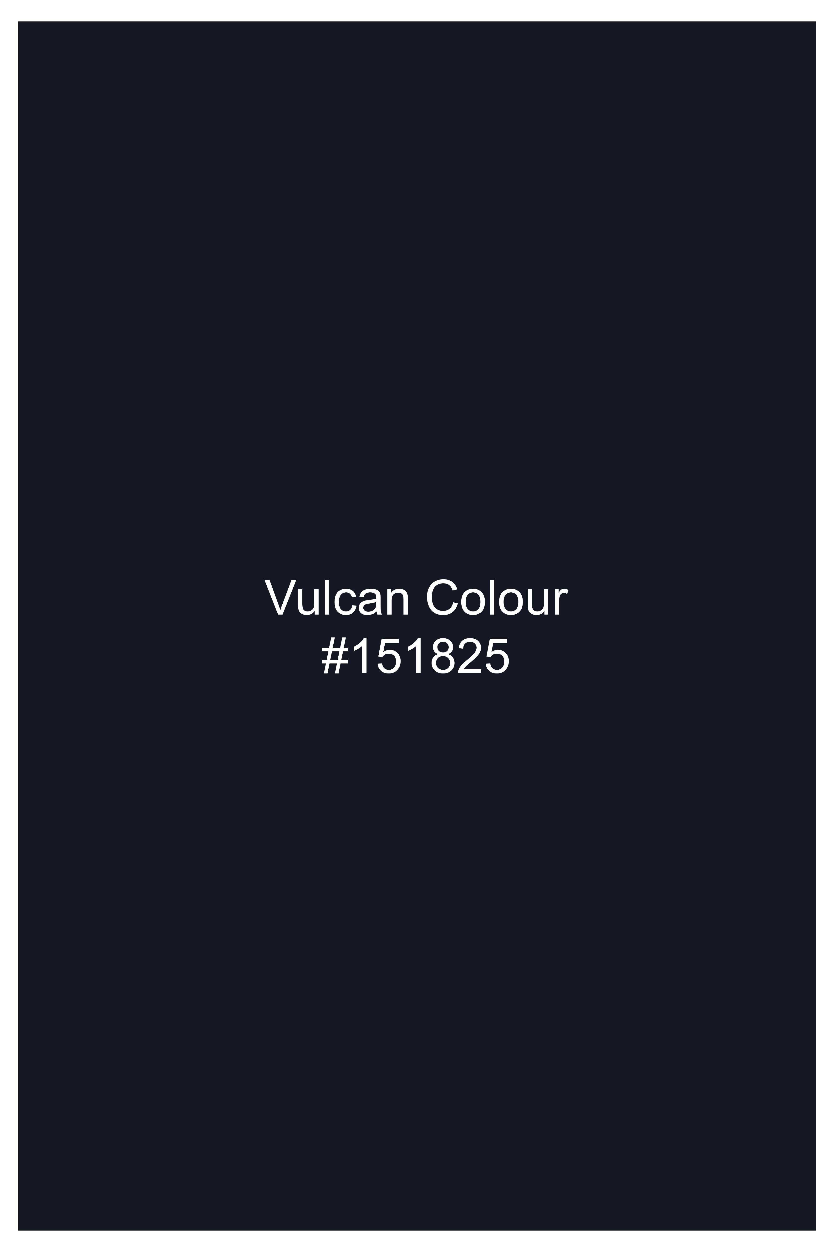 Vulcan Blue Plain Solid Wool Blend Double Breasted Blazer